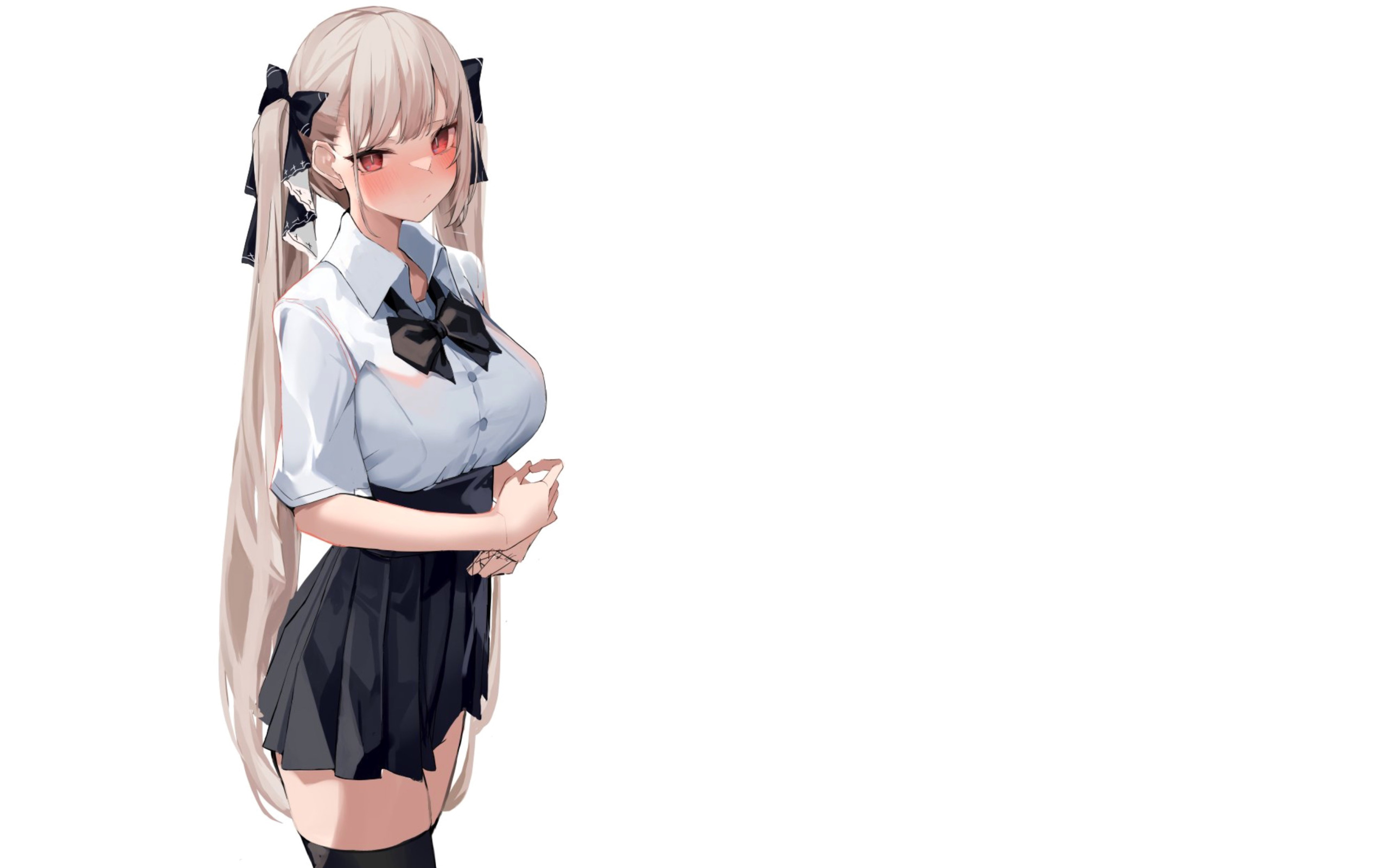 Download wallpaper kawaii, girl, anime, big boobs, babe, cute, oppai,  uniform, section seinen in resolution 2560x1600