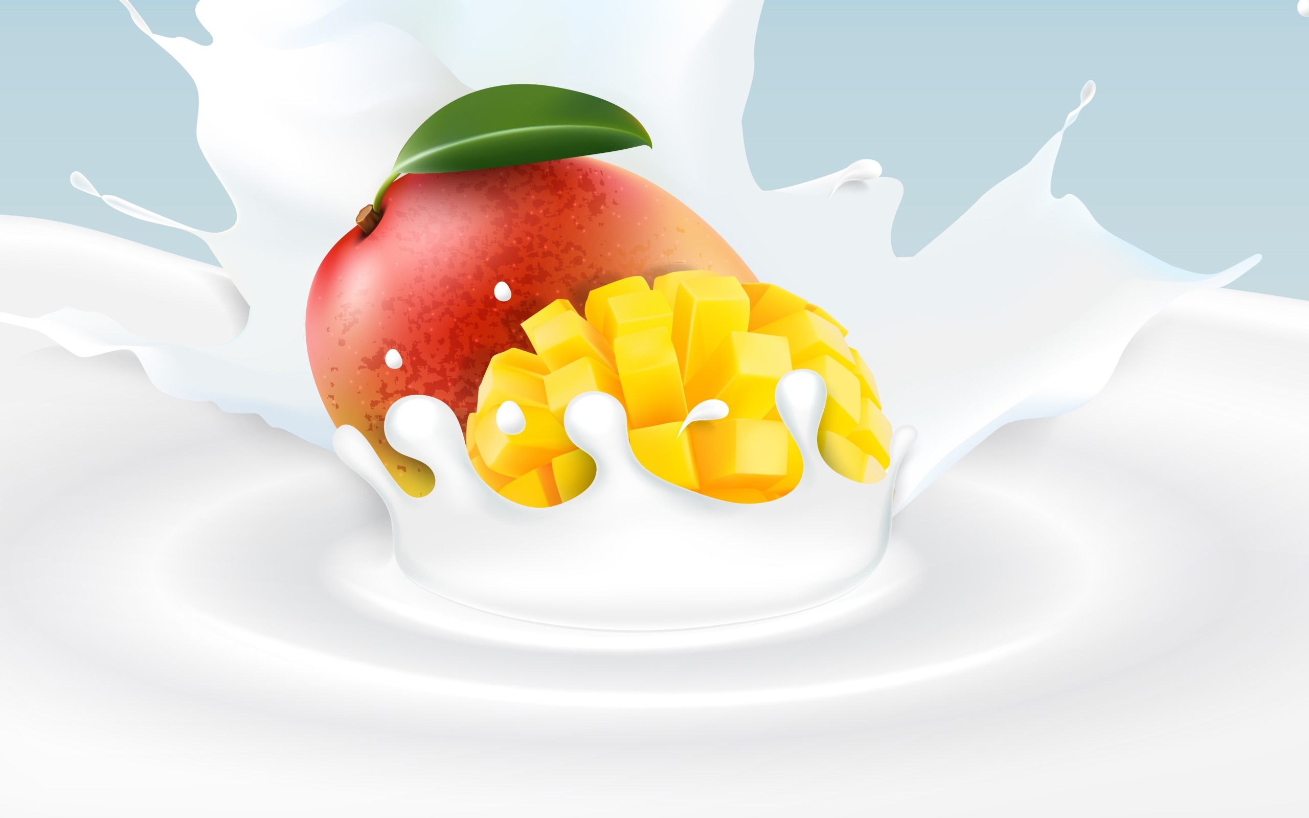 GoodFon.com - Free Wallpapers, download. background, milk, <b>mango</b>. 