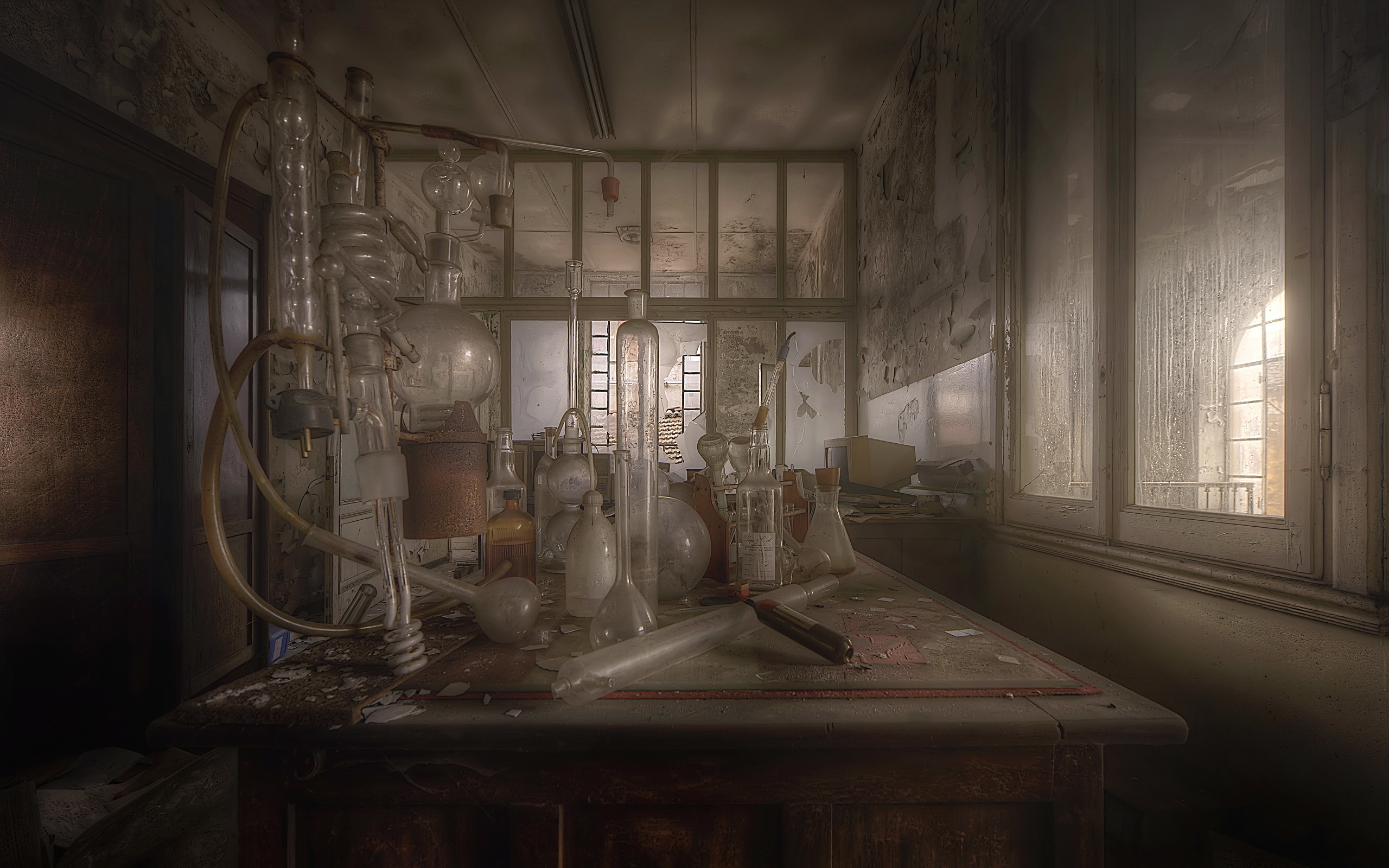 комната химика. заброшенная лаборатория. старая заброшенная лаборатория. лаборатория химика 19 век. лаборатория арт.