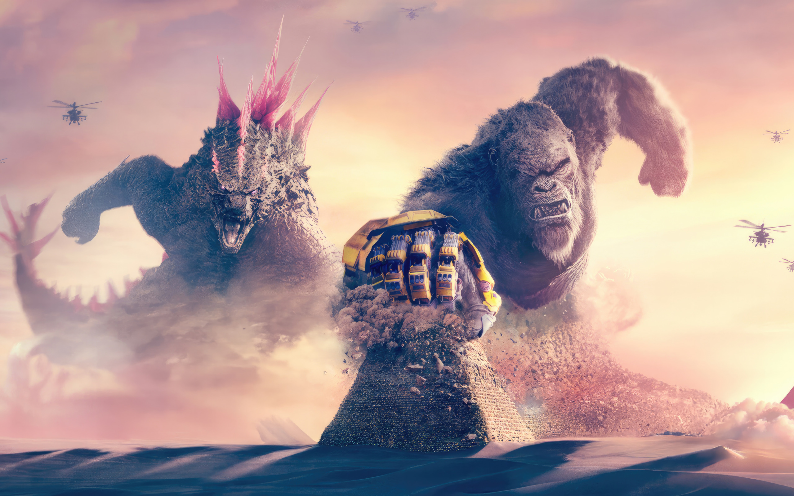 Download wallpaper poster, godzilla, the new empire, x-kong, imax ...