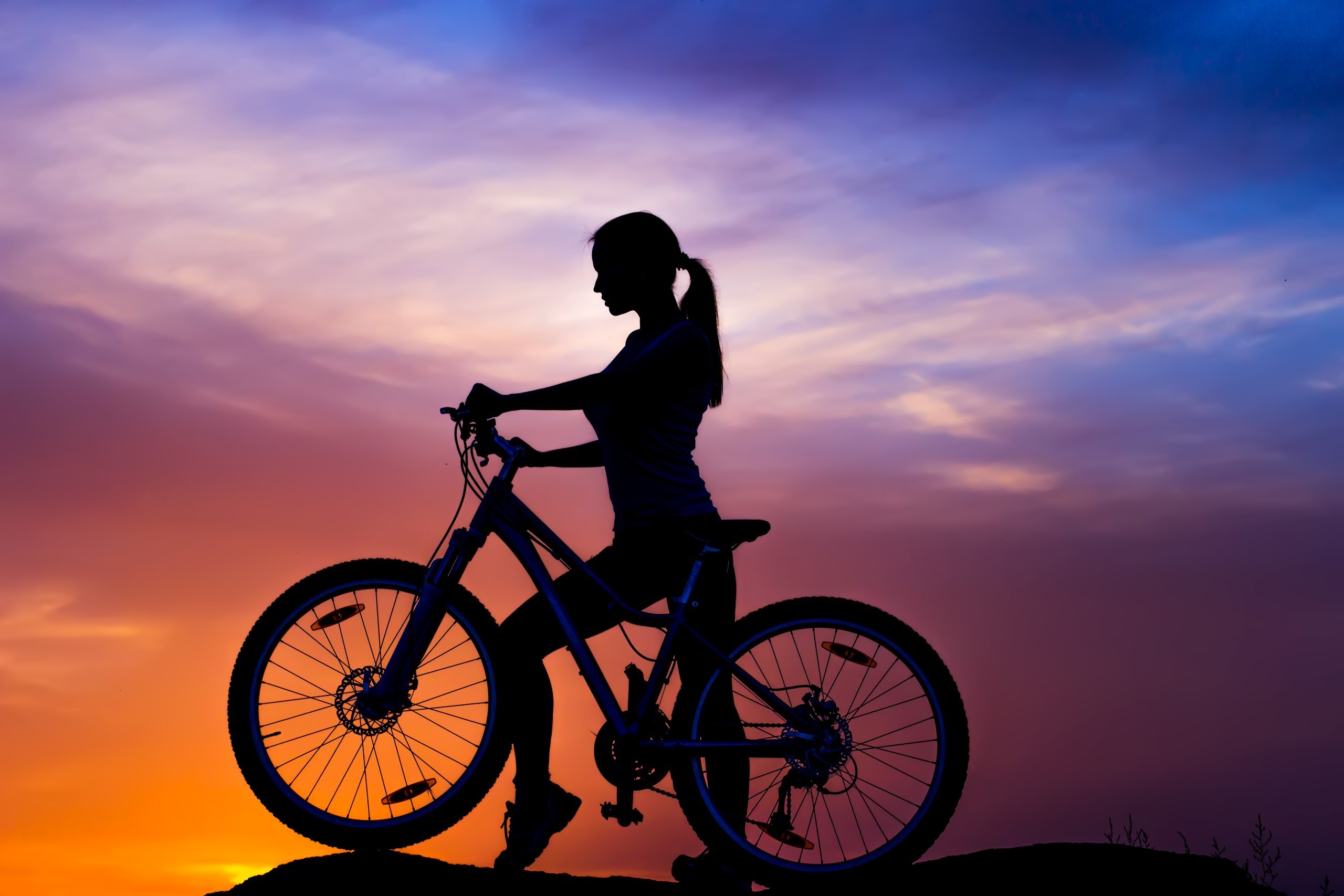 pretty girl with bicycle Stock Photo by prostooleh | PhotoDune