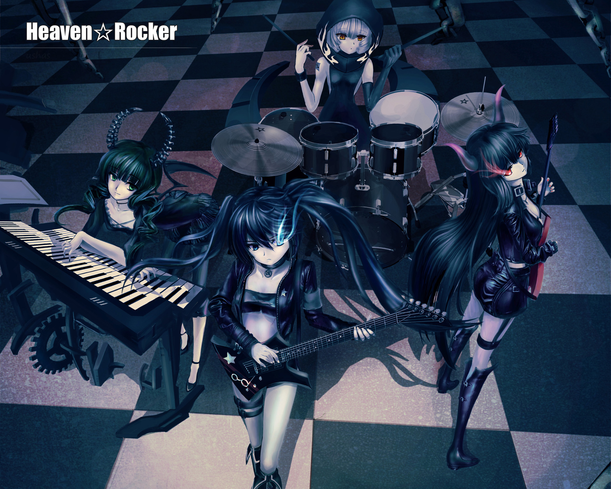 Wallpaper girls, group, anime, Black Rock Shooter, takanashi yomi, Mato  KURO, Dead Master, insane black rock shooter for mobile and desktop,  section сэйнэн, resolution 2560x2048 - download