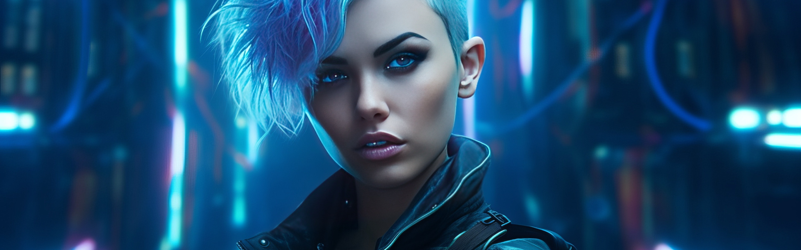 Download wallpaper girl, art, beautiful, cyberpunk girl, section games ...