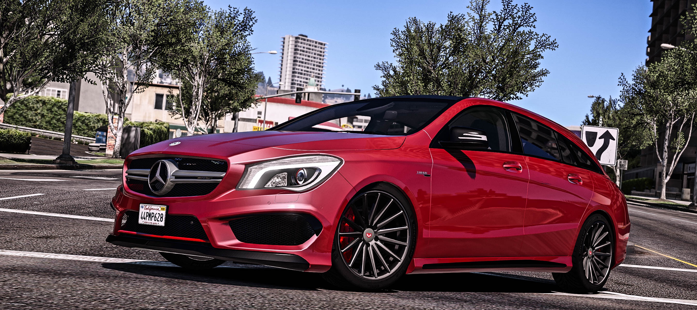 Download wallpaper Mercedes Benz, GTA, Grand Theft Auto V, CLA 45 AMG,  section games in resolution 2700x1200