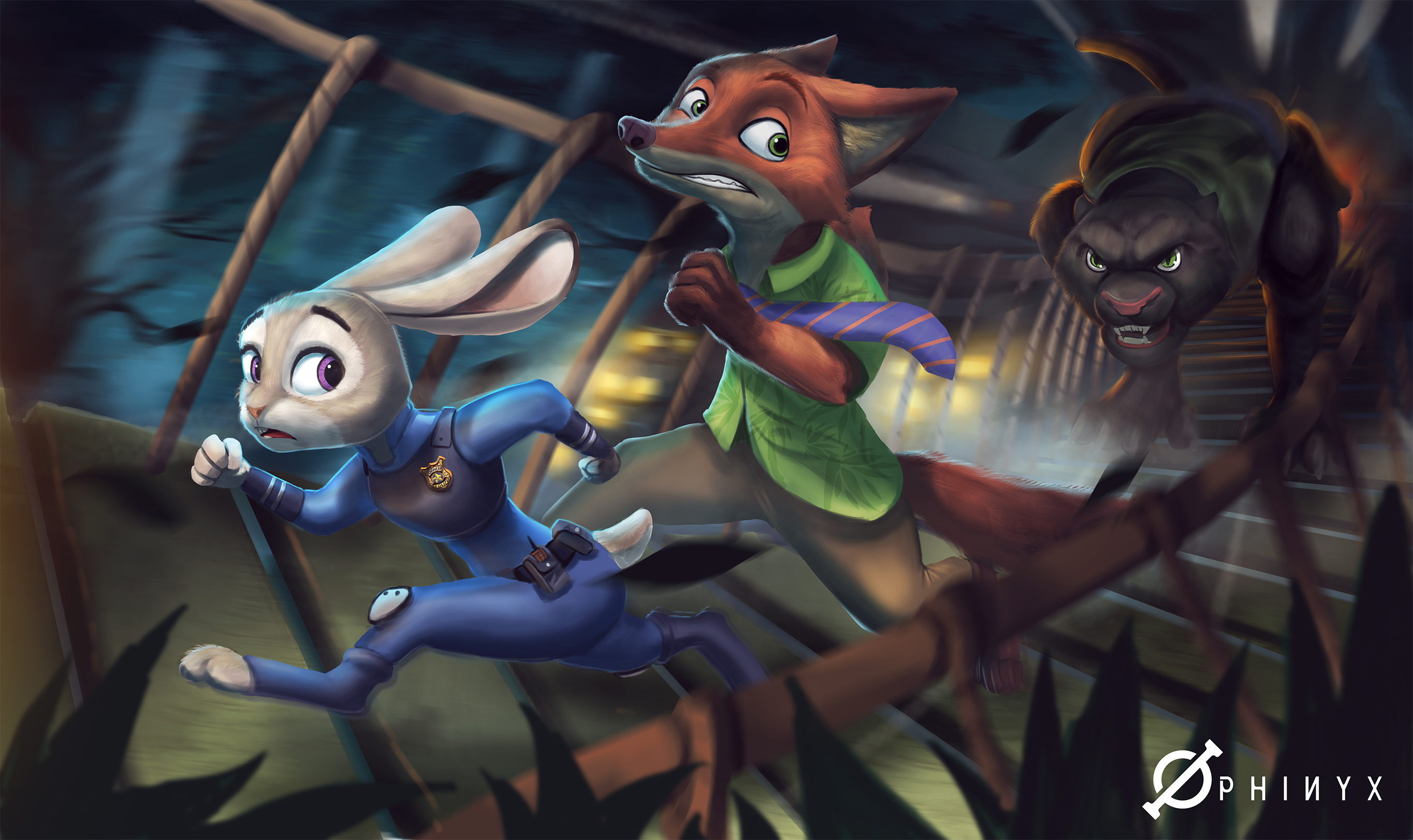 Wallpaper Disney, art, Zootopia, Nick Wild, judy hopps for mobile and  desktop, section игры, resolution 2729x1623 - download