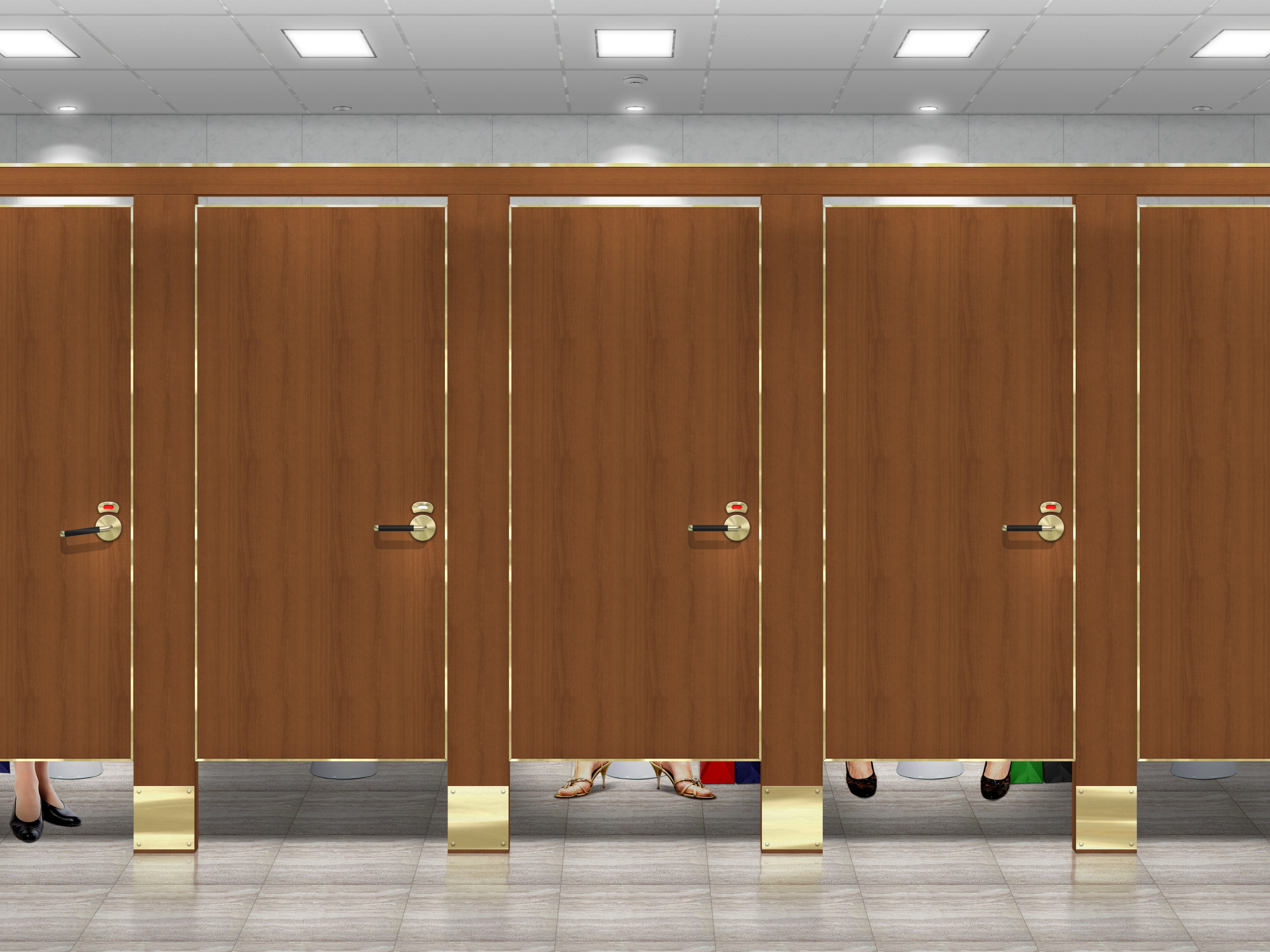 Download wallpaper bathroom, toilet, public restroom, section rendering