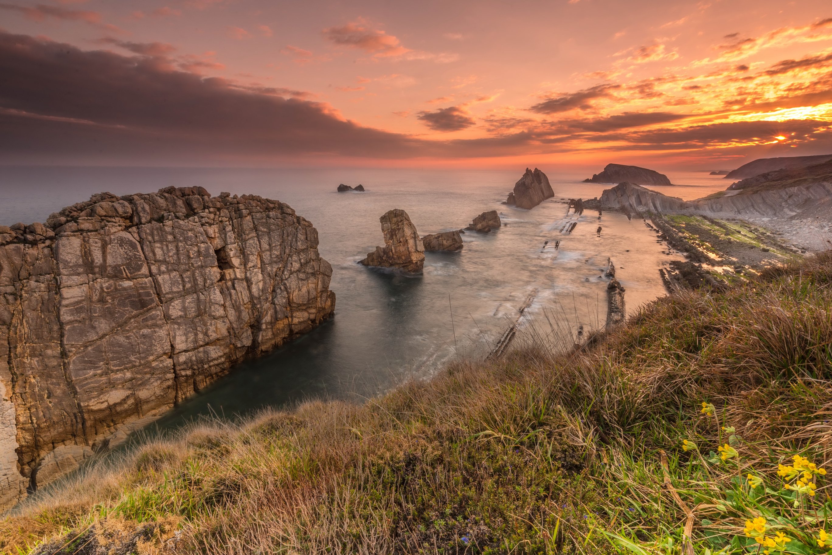 Sea Scapes Rocks Download wallpaper beach, sky, sea, sunset, seascape, rocks, shore ...