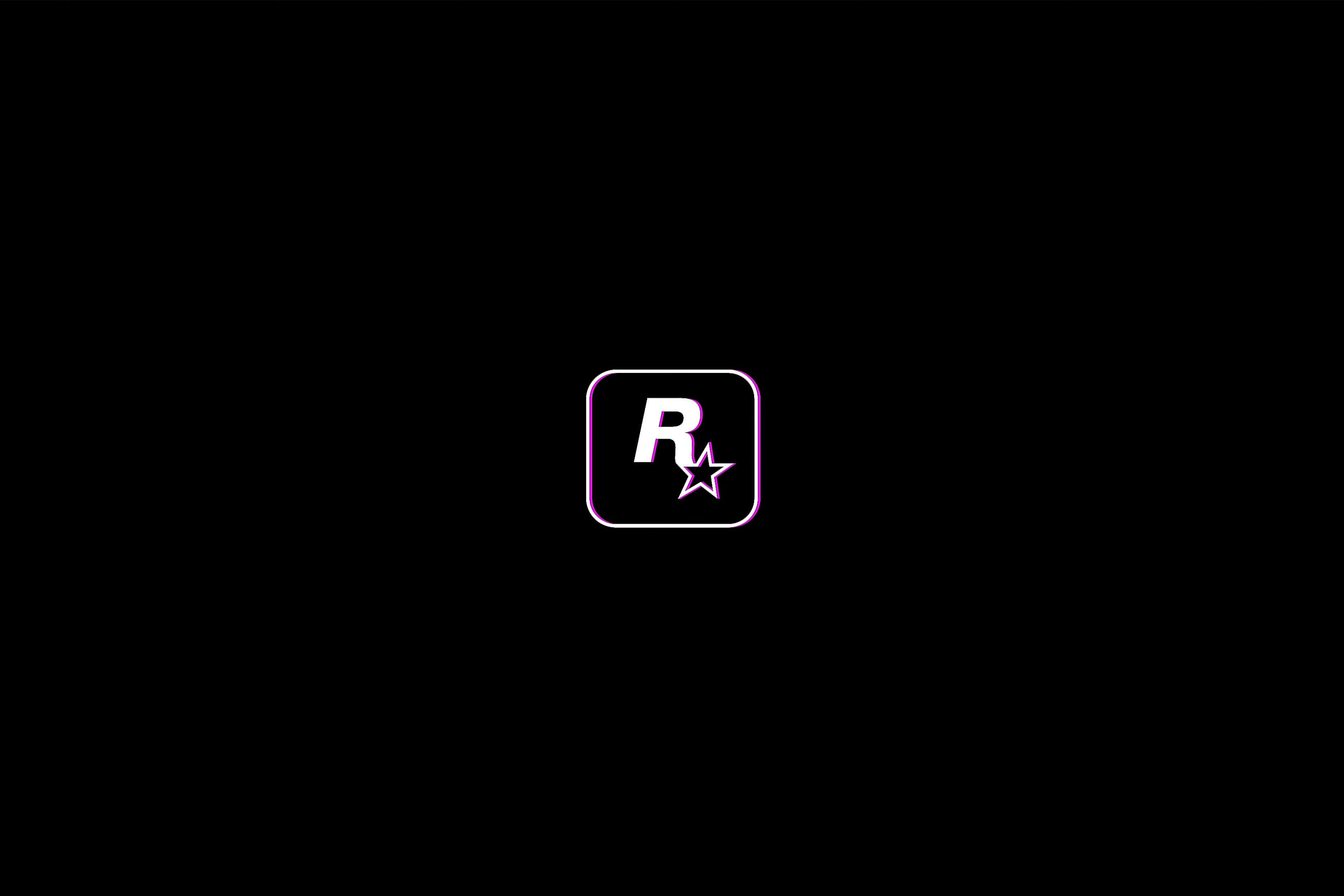 Download Wallpaper Logo, Black Background, Logo, Rockstar Games, GTA VI ...