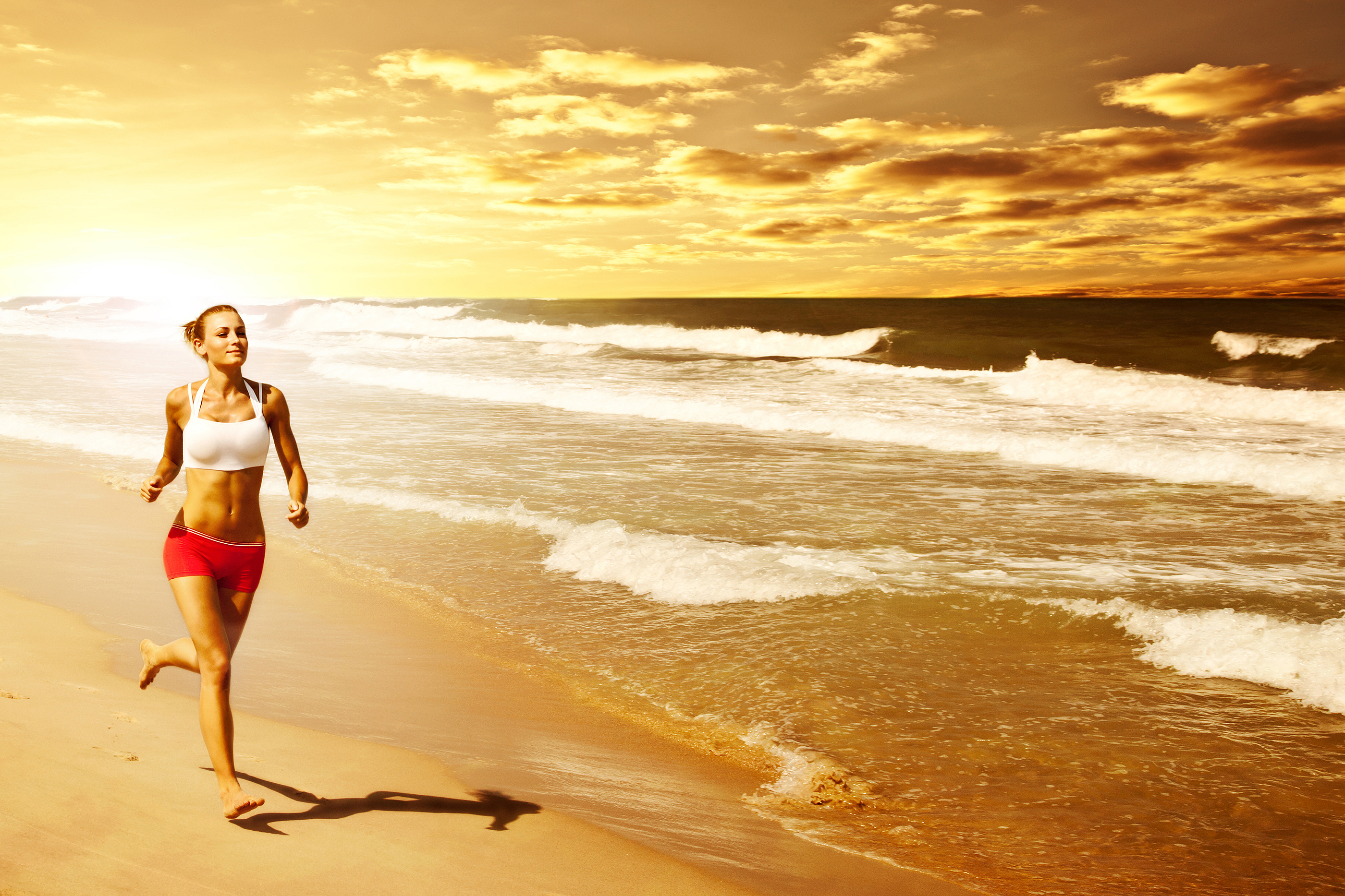 The people Running on the Beach