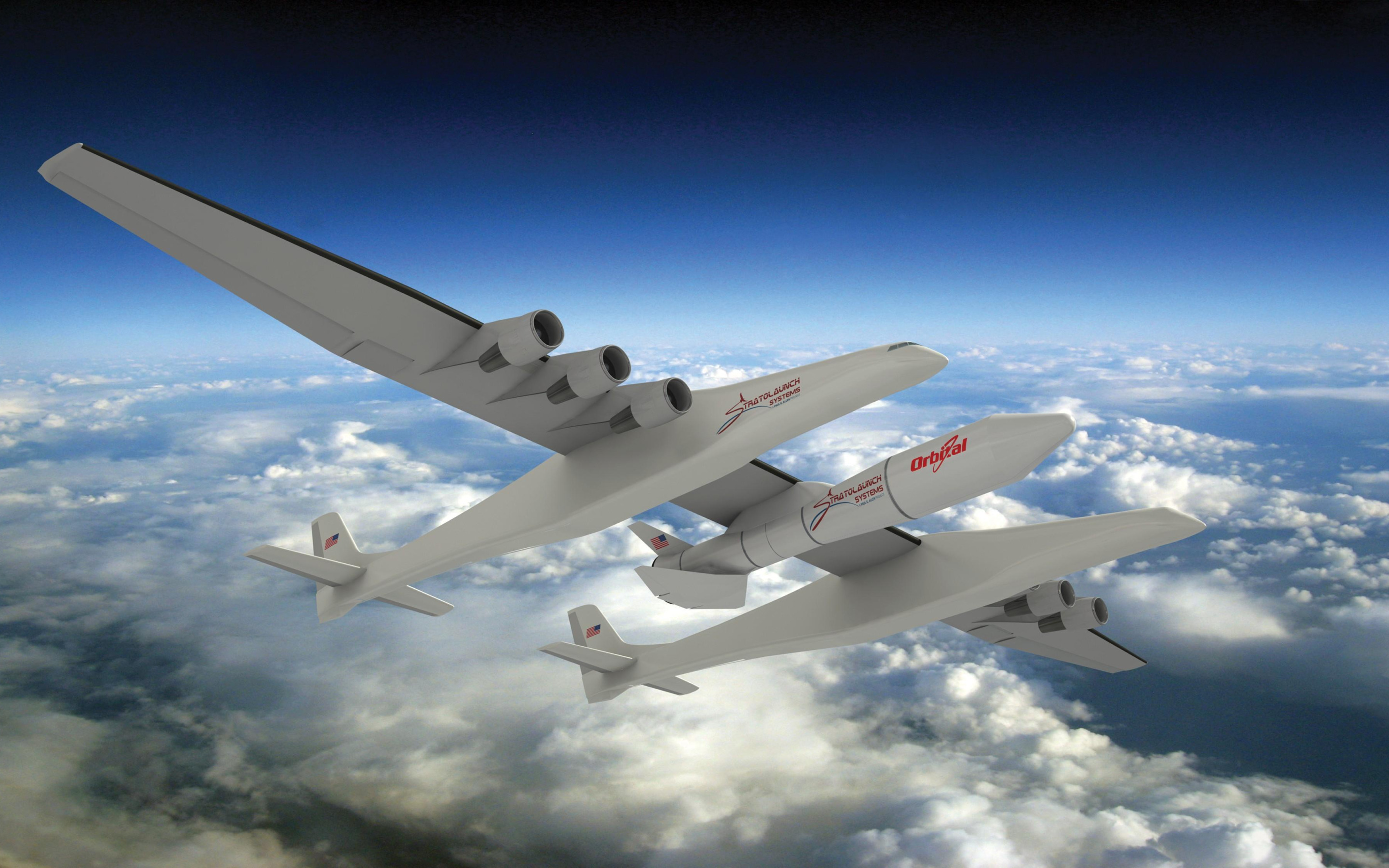 Самый великий самолет. Самолет Stratolaunch model 351. Самолет Roc Stratolaunch. Двухфюзеляжный самолет Stratolaunch. Roc (Stratolaunch model 351).