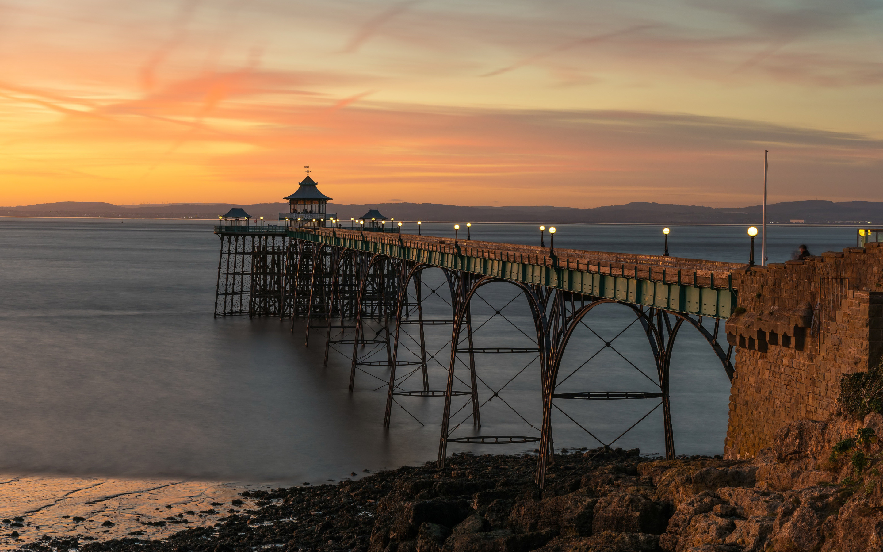 Download wallpaper England, architecture, Clevedon Pier, section ...