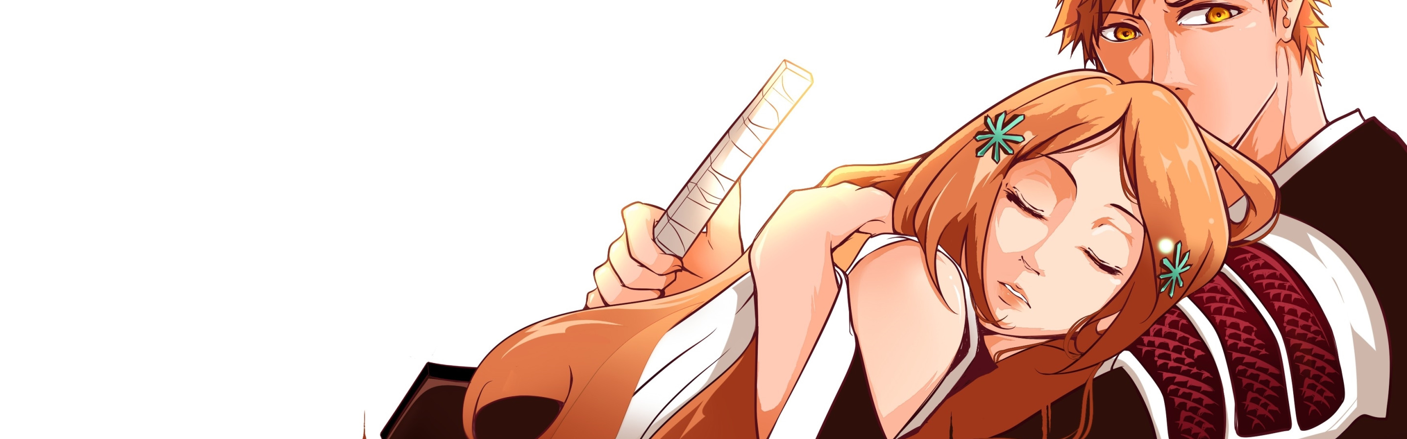 Download wallpaper girl, sword, love, game, Bleach, anime, katana, man, sec...