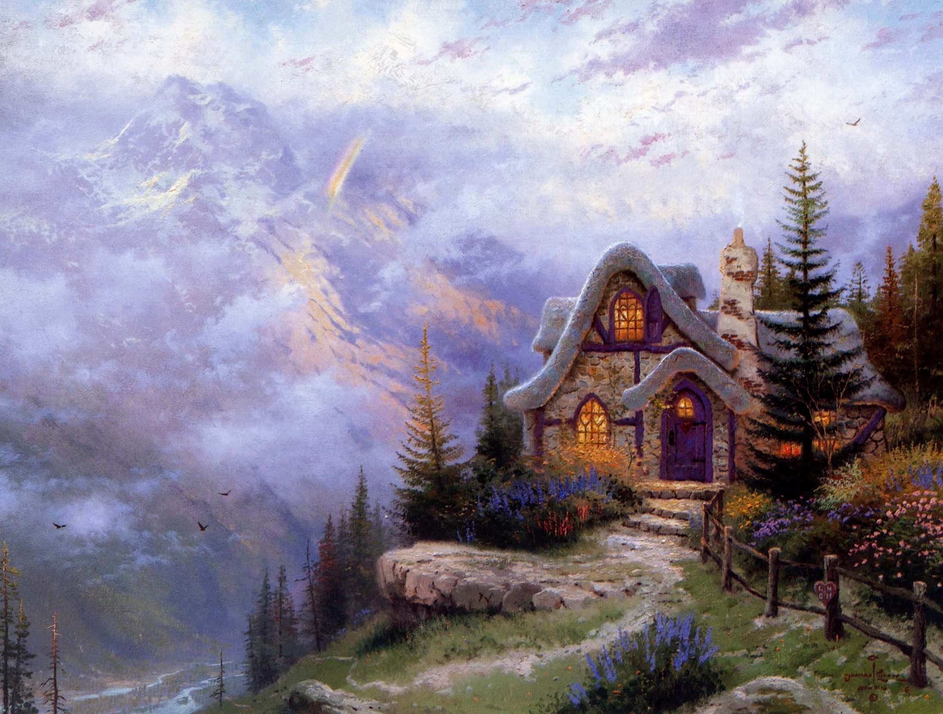 Поставь волшебный дом. Картины домики Томаса Кинкейда.