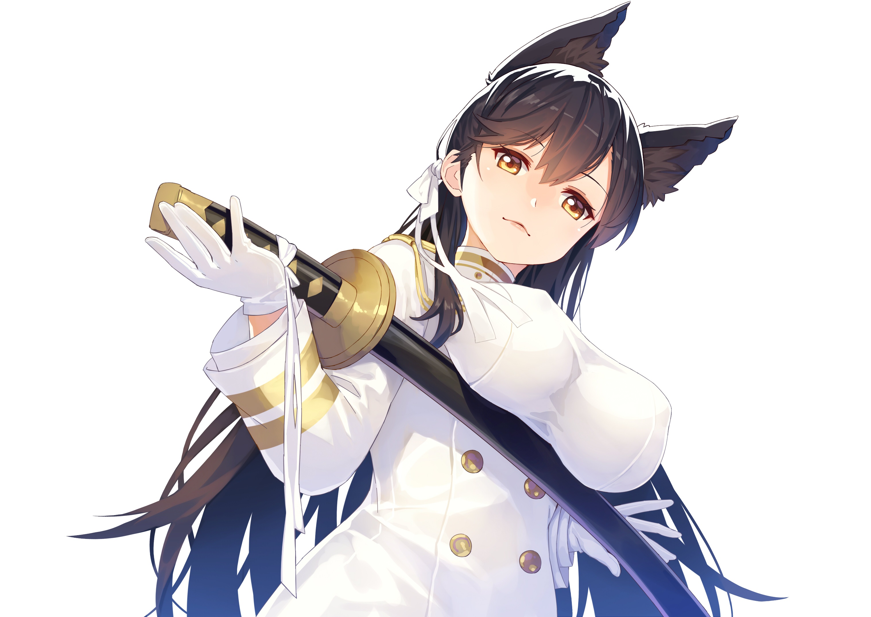 Wallpaper look, girl, sword, anime, atago, azur lane for mobile and  desktop, section сёнэн, resolution 3035x2149 - download