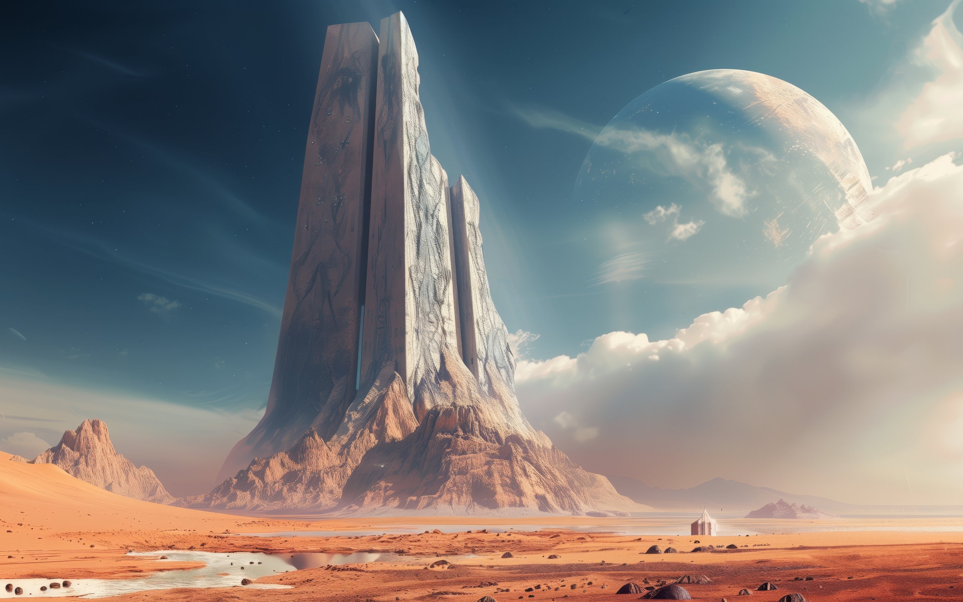 Planet Building Download wallpaper desert, planet, building, AI art, section fantasy in ...