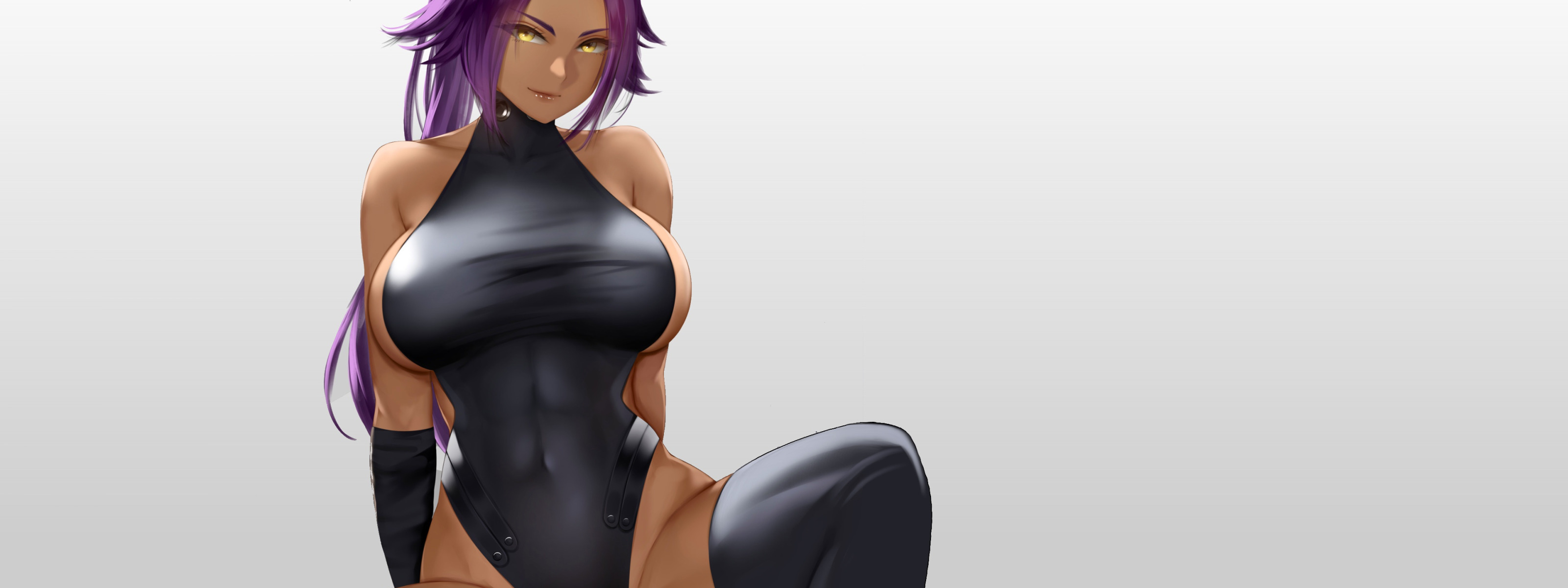 Download wallpaper girl, hot, sexy, bleach, boobs, anime, pretty, breasts,  section seinen in resolution 3200x1200