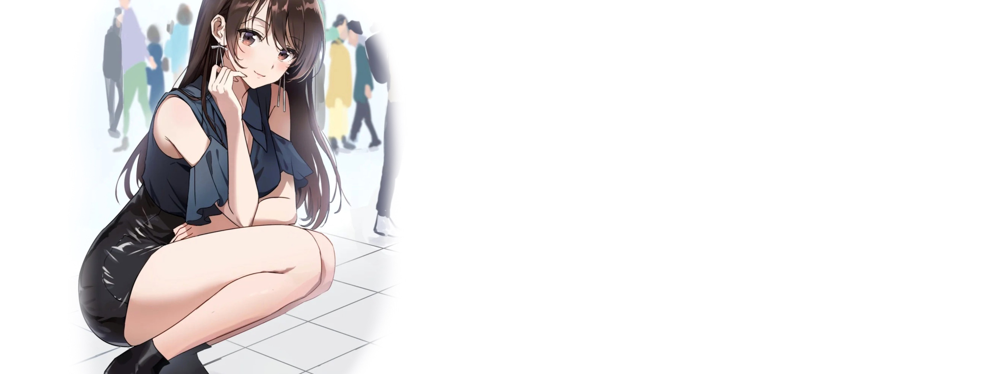 Download wallpaper girl, hot, sexy, dress, anime, pretty, babe, girlfriend,  section seinen in resolution 3200x1200