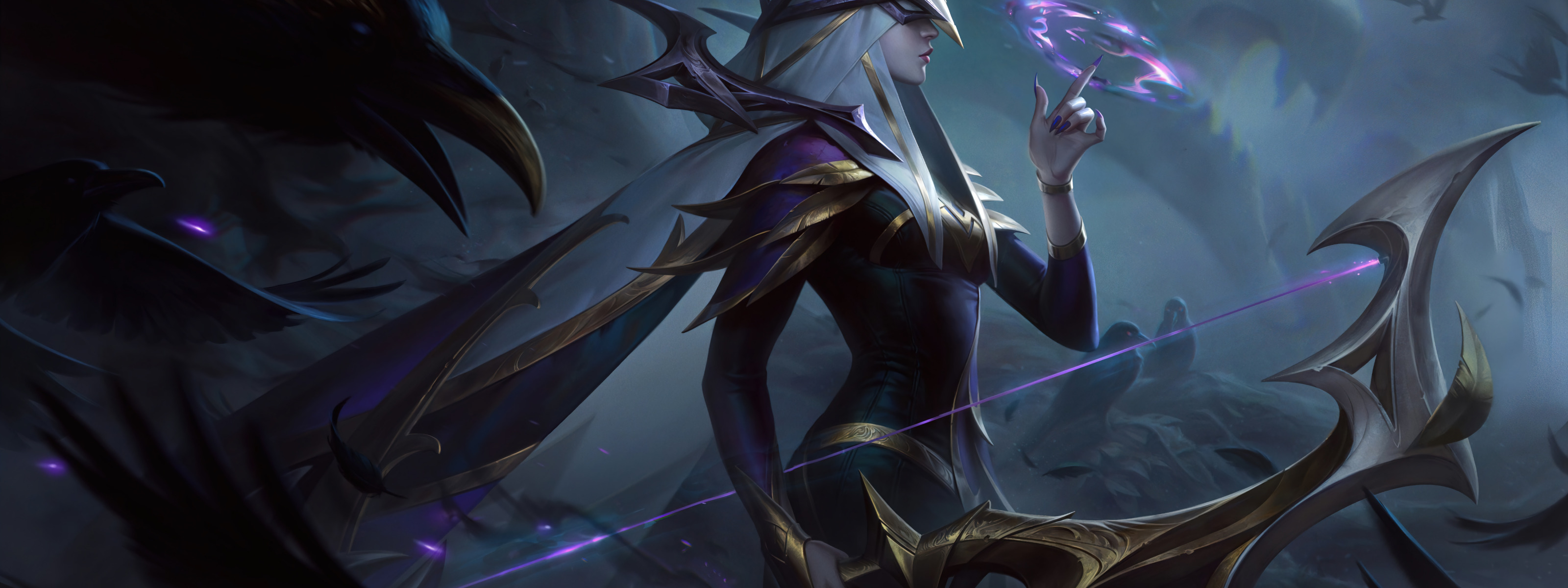 Download wallpaper Art, Game, League of Legends, Ashe, Skin, LoL, Coven ...