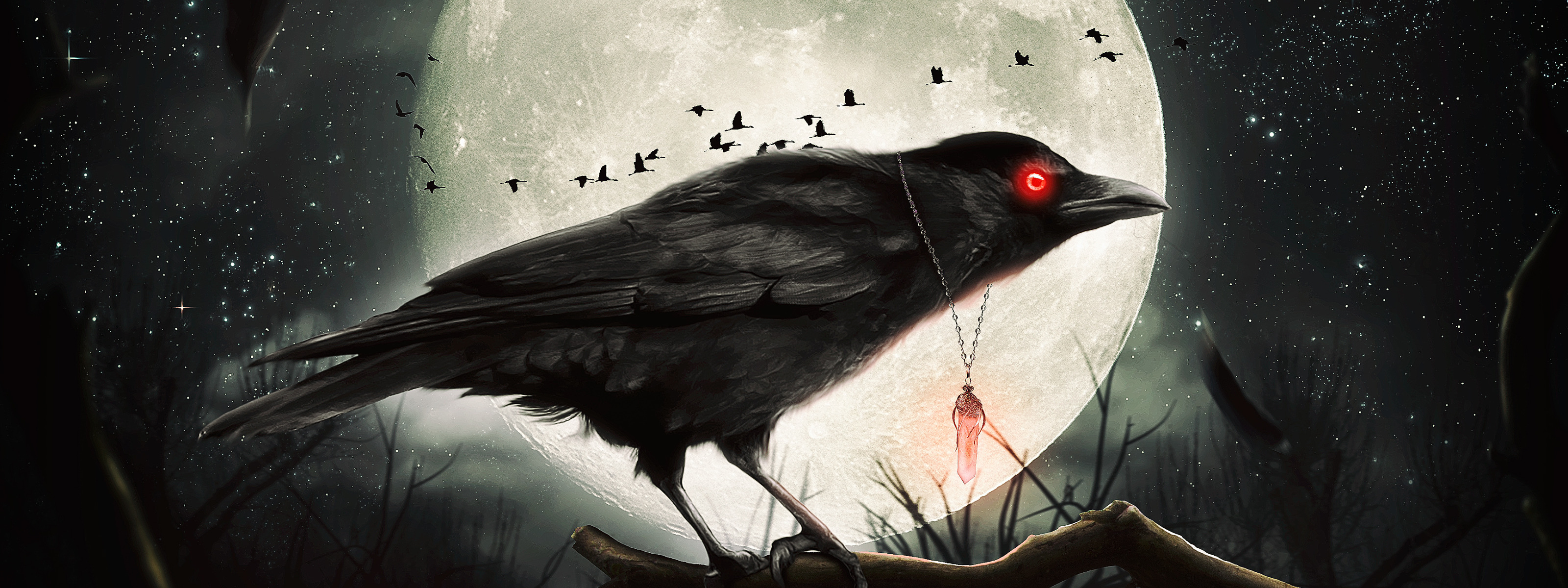 Зловещая птица. Темный ворон. Ворона с красными глазами. Мистический ворон. Мистические вороны.
