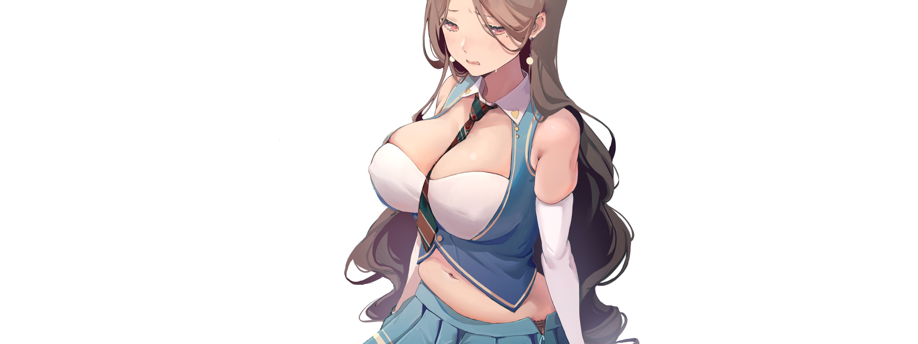 Download wallpaper girl, hot, sexy, boobs, anime, pretty, breasts, big boobs,  section seinen in resolution 3200x1200