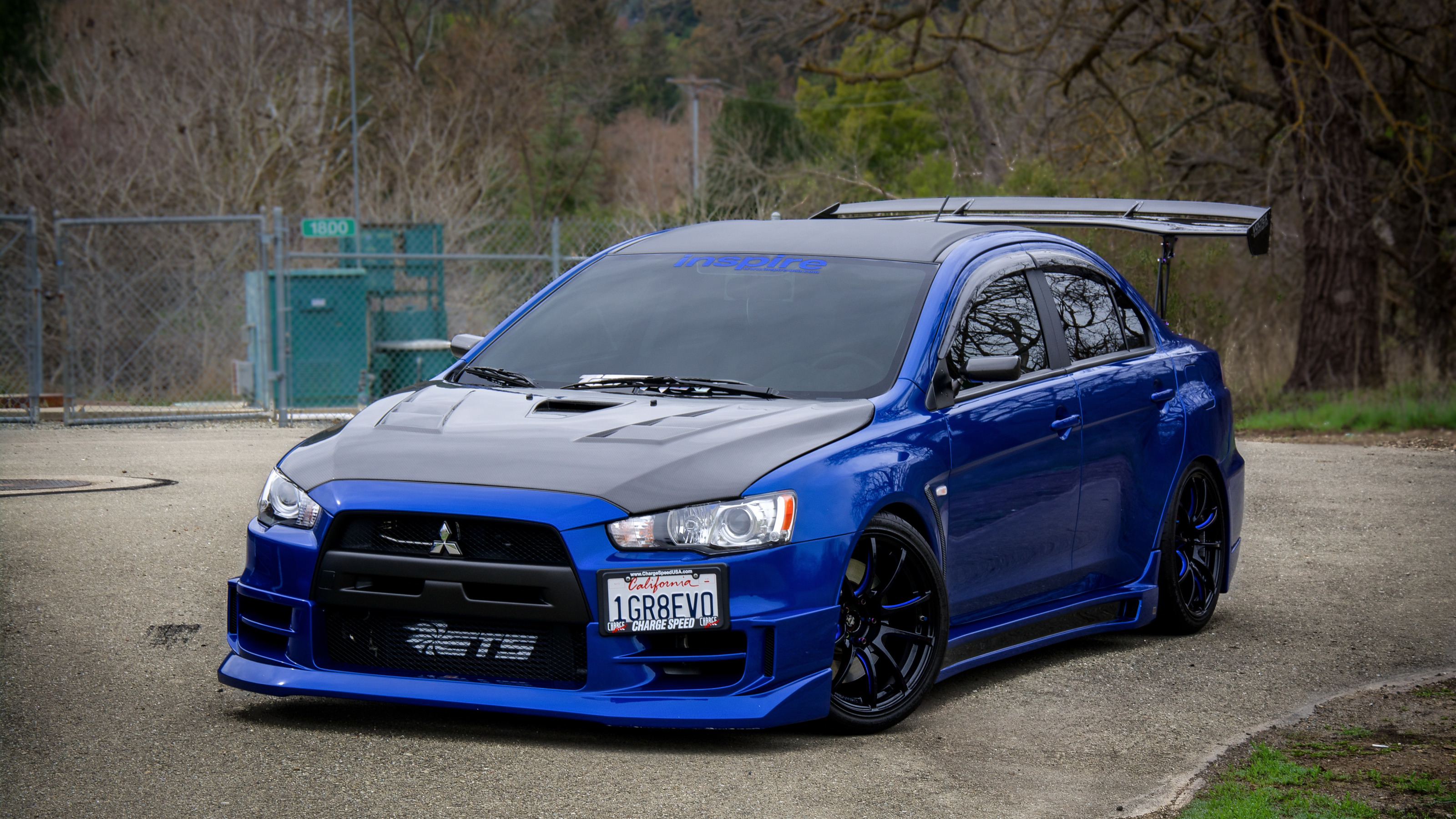 Download Wallpaper Mitsubishi Blue Lancer Evolution Section 
