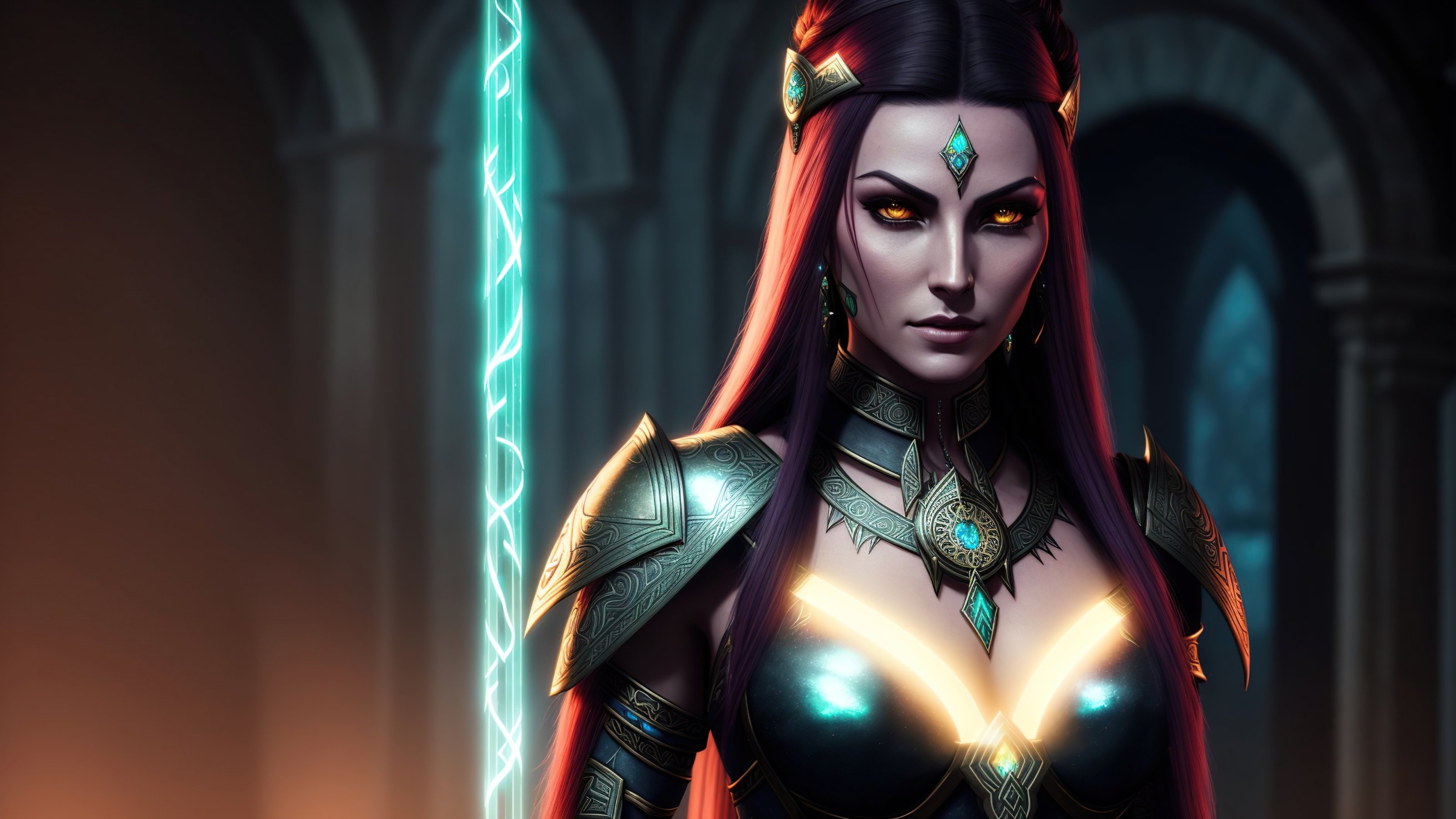 Download wallpaper girl, fantasy, armor, art, mage, Stable Diffusion ...