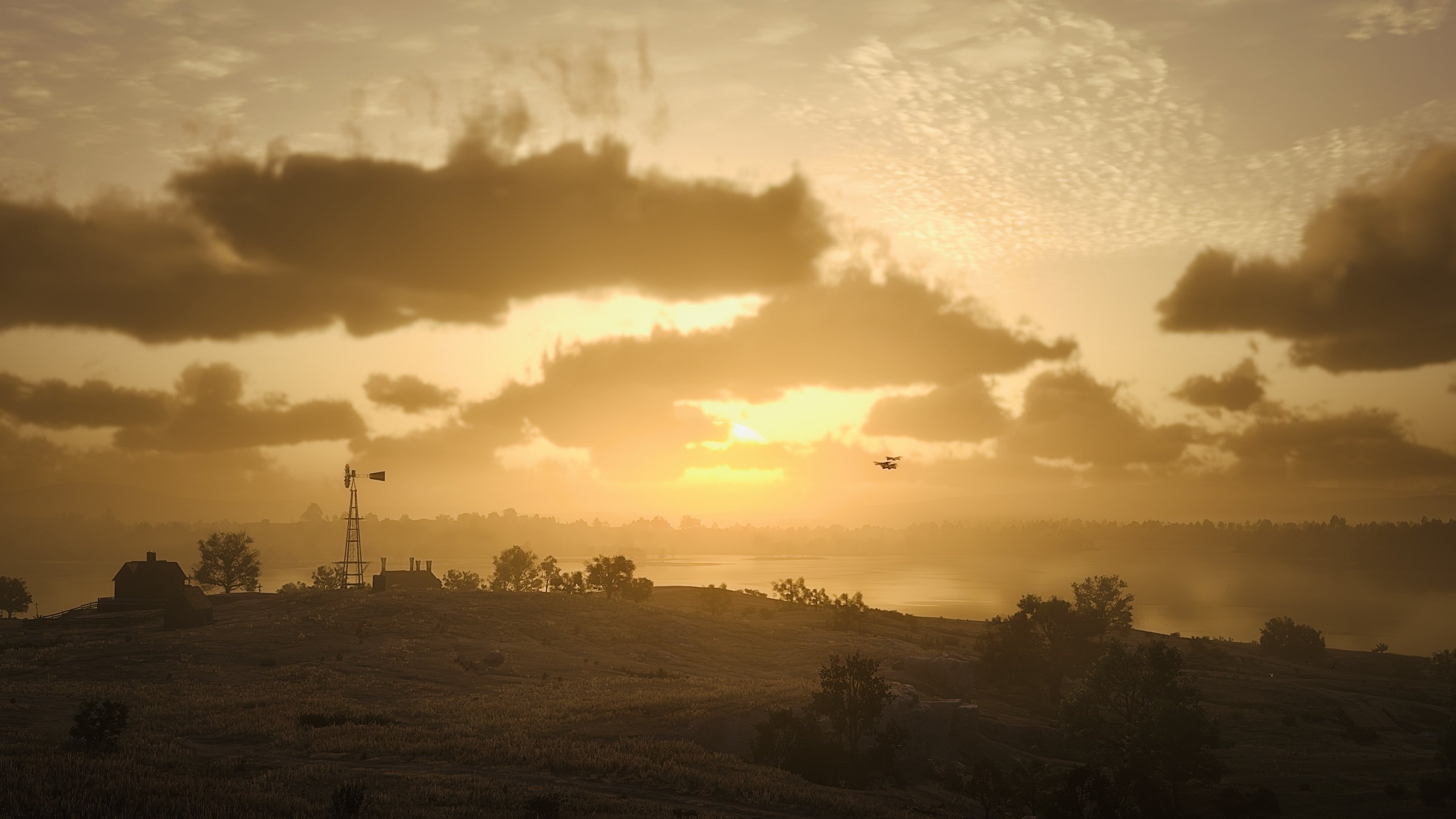Download wallpaper HDR, Clouds, Birds, Landscape, Game, Sea, UHD, Red ...