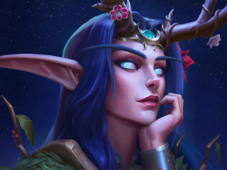 Download wallpaper Night, The game, Face, WOW, Fantasy, Druid, Warcraft ...