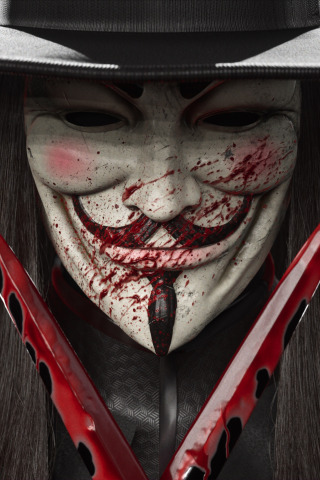 Download wallpaper Guy Fawkes, Mask, V For Vendetta, Daggers, section