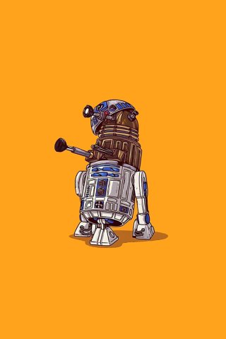 Download wallpaper Star Wars, R2D2, Star Wars, Doctor Who, yellow ...