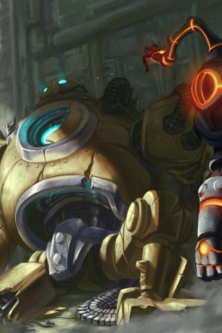 Download wallpapers Blitzcrank, artwork, MOBA, League of Legends, darkness,  monsters, Blitzcrank League of Legends for desktop with resolution  1920x1200. High Quality HD pictures wallpapers