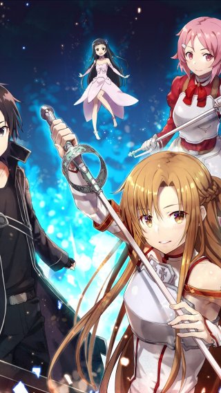 Download wallpaper girl, guy, characters, Sword Ard Online, section ...