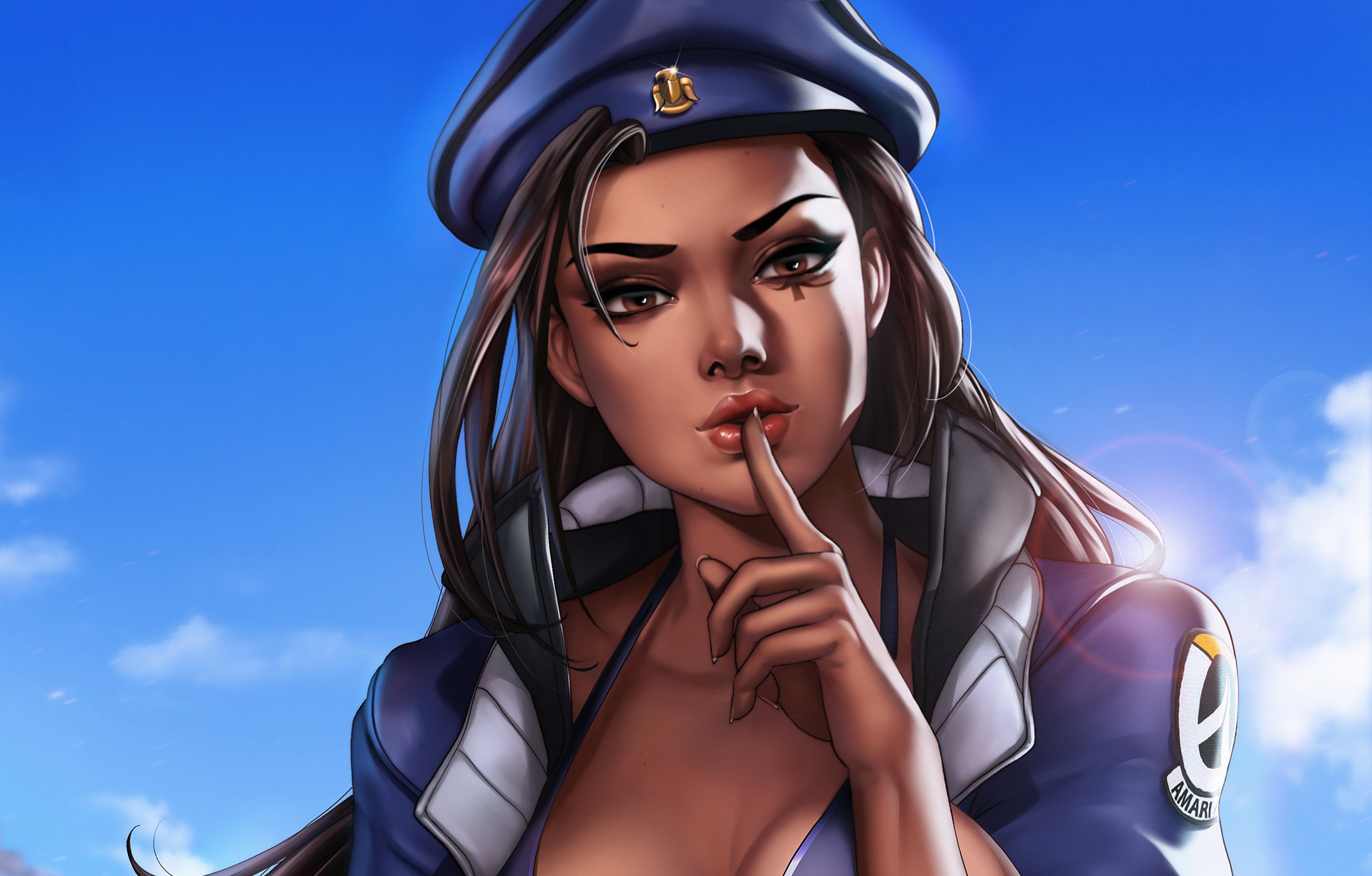 Wallpaper girl, hat, art, Overwatch, Ana Amari, by Dandonfuga, Anna Amari  for mobile and desktop, section сэйнэн, resolution 3405x2175 - download