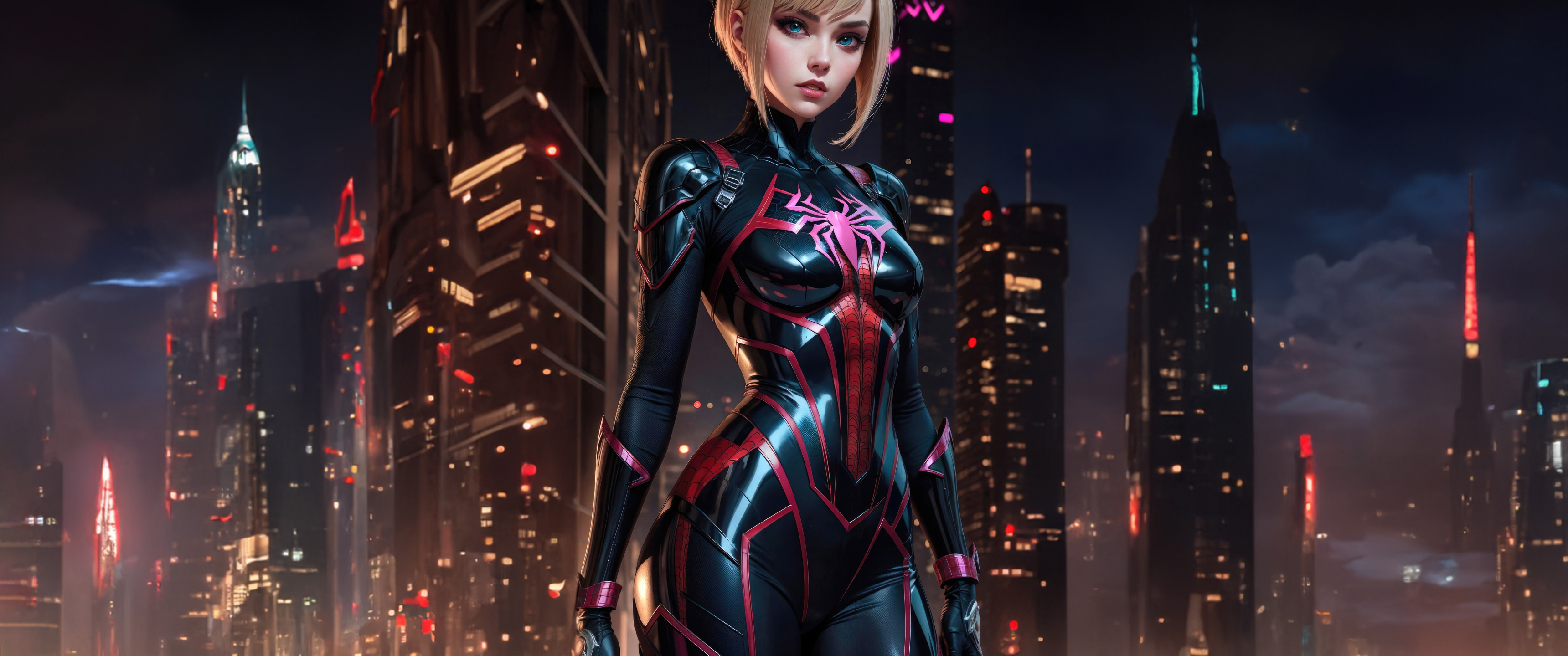 Download wallpaper earth, amazing, spider, gwen, section ai art in ...