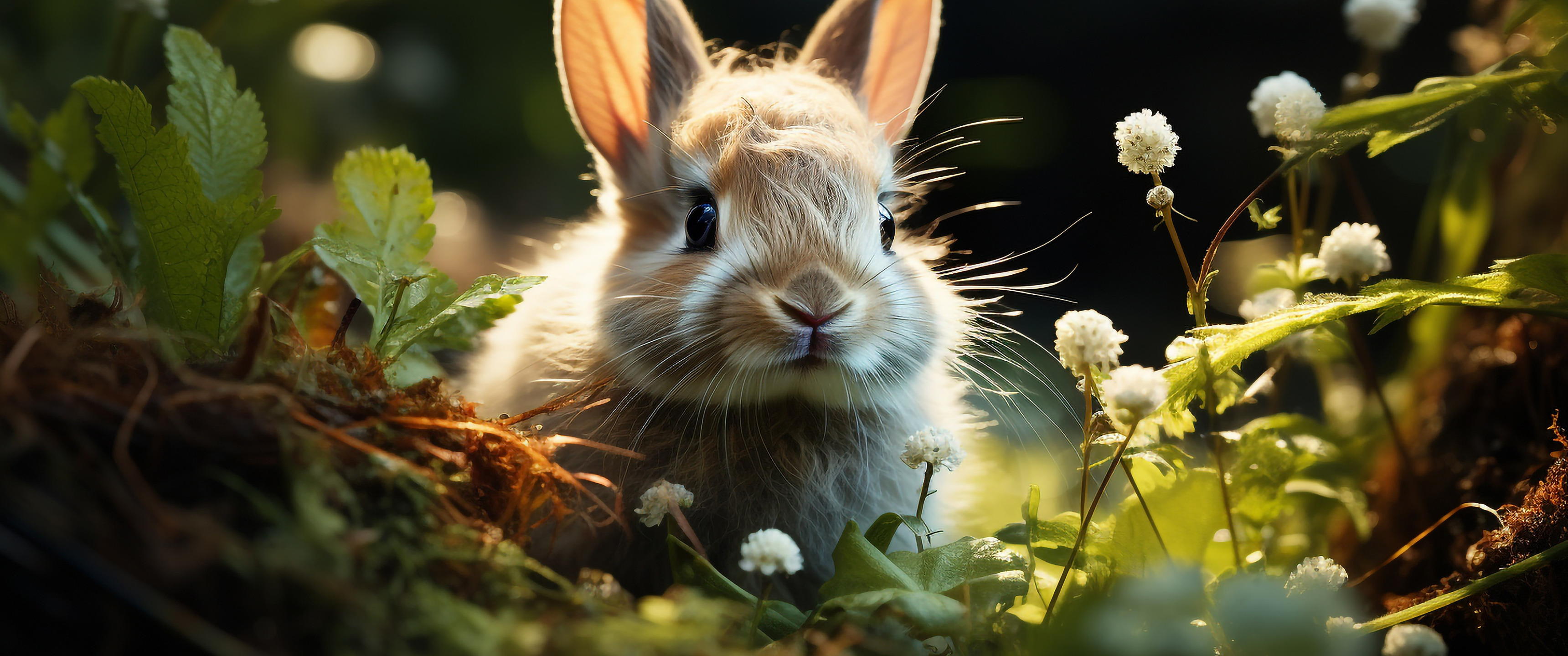 Download wallpaper nature, rabbit, Bunny, AI art, neural network ...