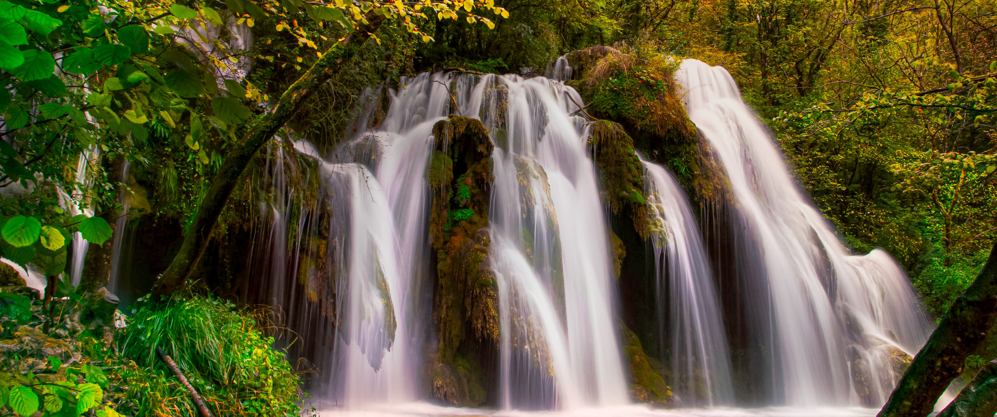 Download wallpaper autumn, forest, river, France, waterfall, cascade ...