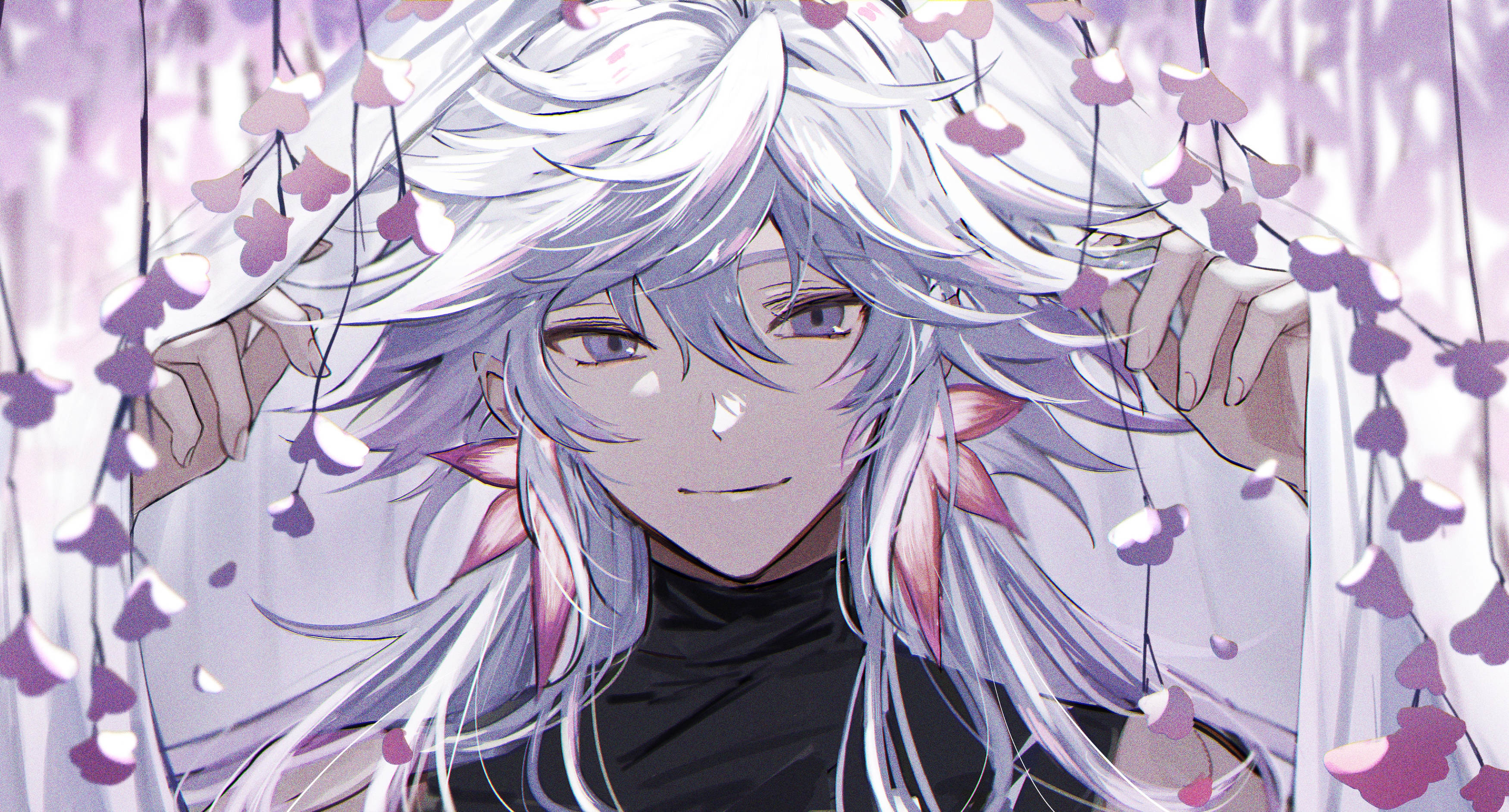 Wallpaper flowers, the game, anime, guy, Merlin, Fate