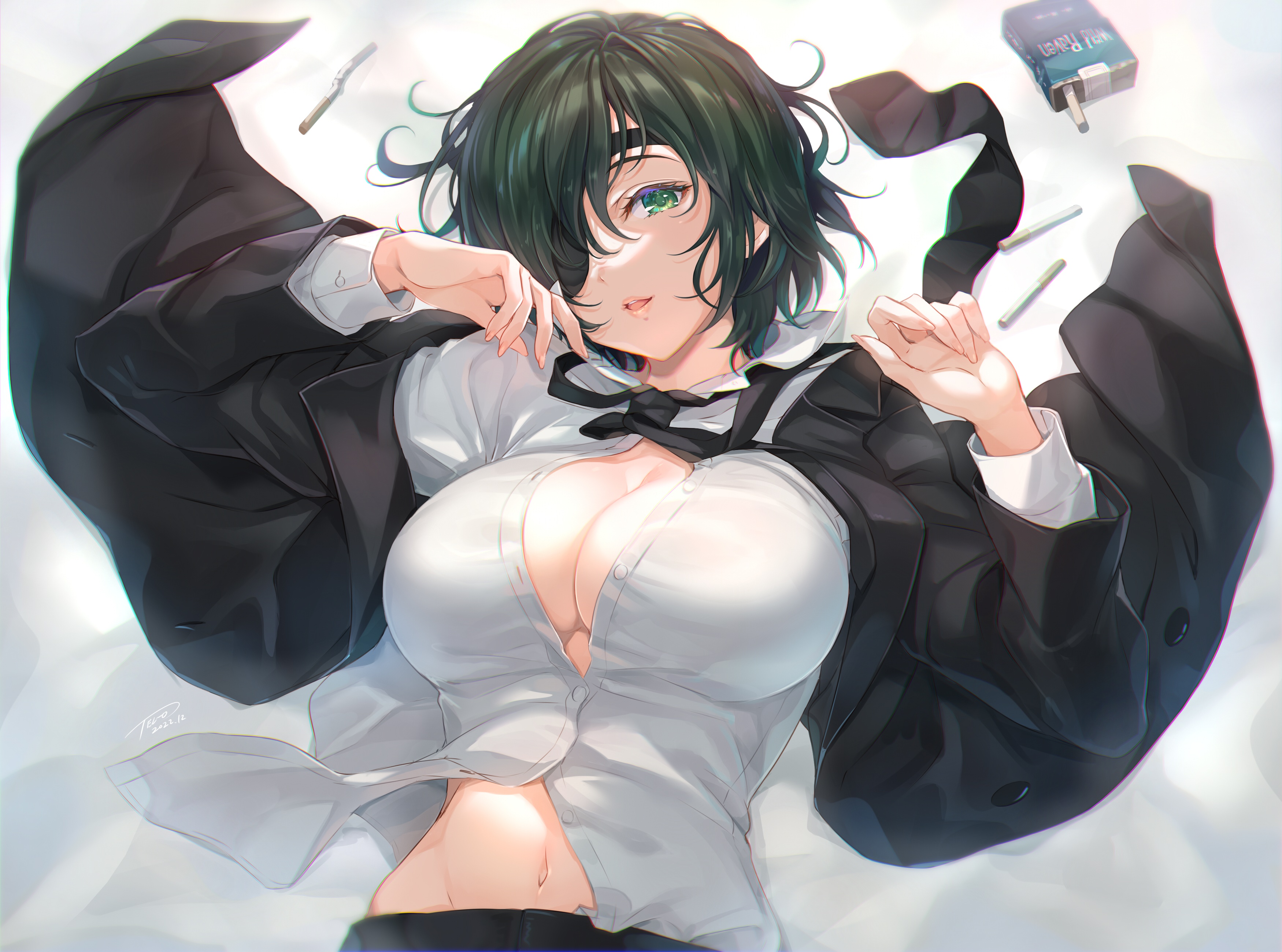 Download wallpaper girl, cigarette, Chainsaw Man, Himeno, section art in  resolution 3500x2600