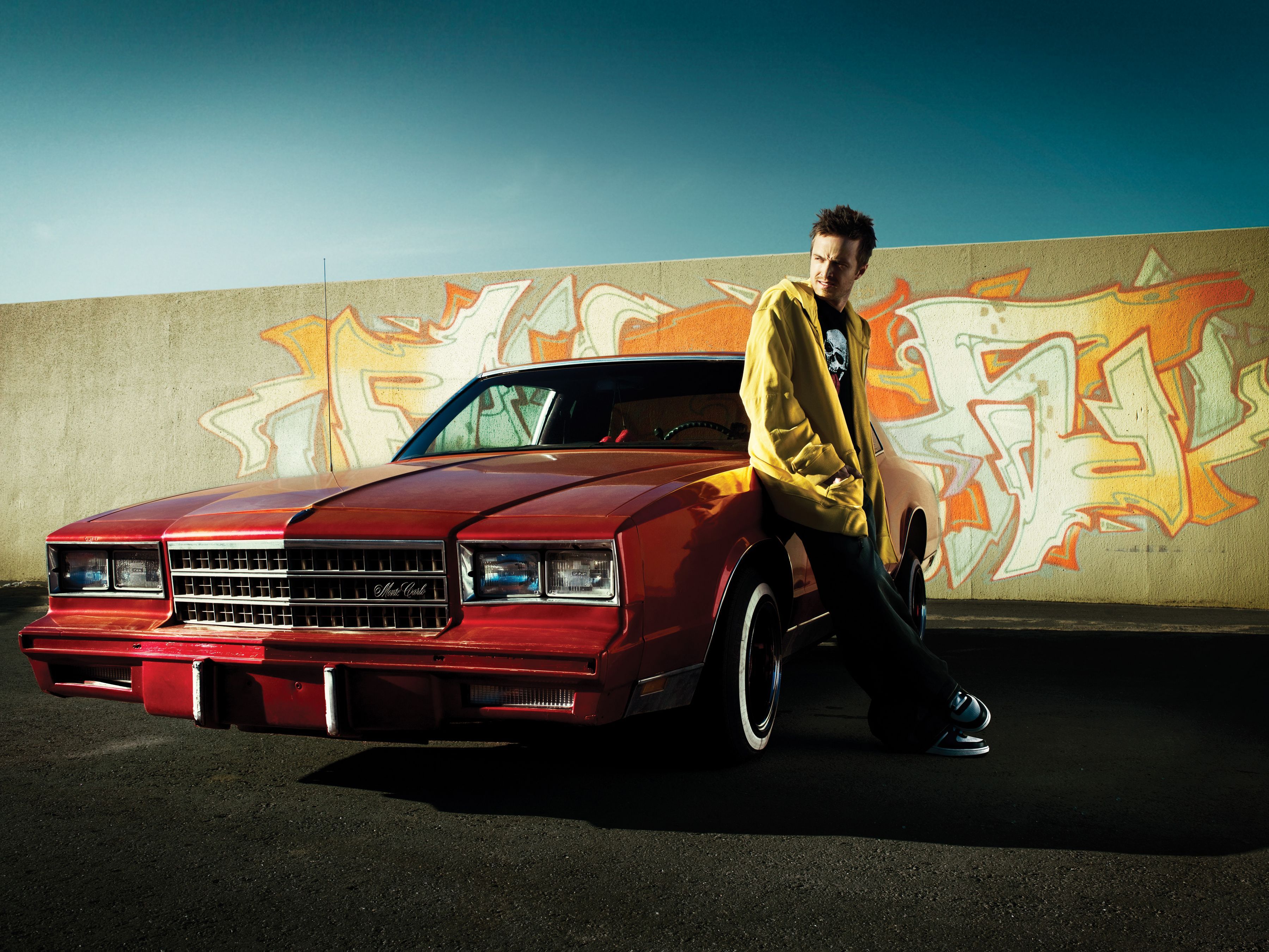 Wallpaper machine, graffiti, car, the series, red, classic, chevrolet,  breaking bad for mobile and desktop, section фильмы, resolution 3600x2702 -  download