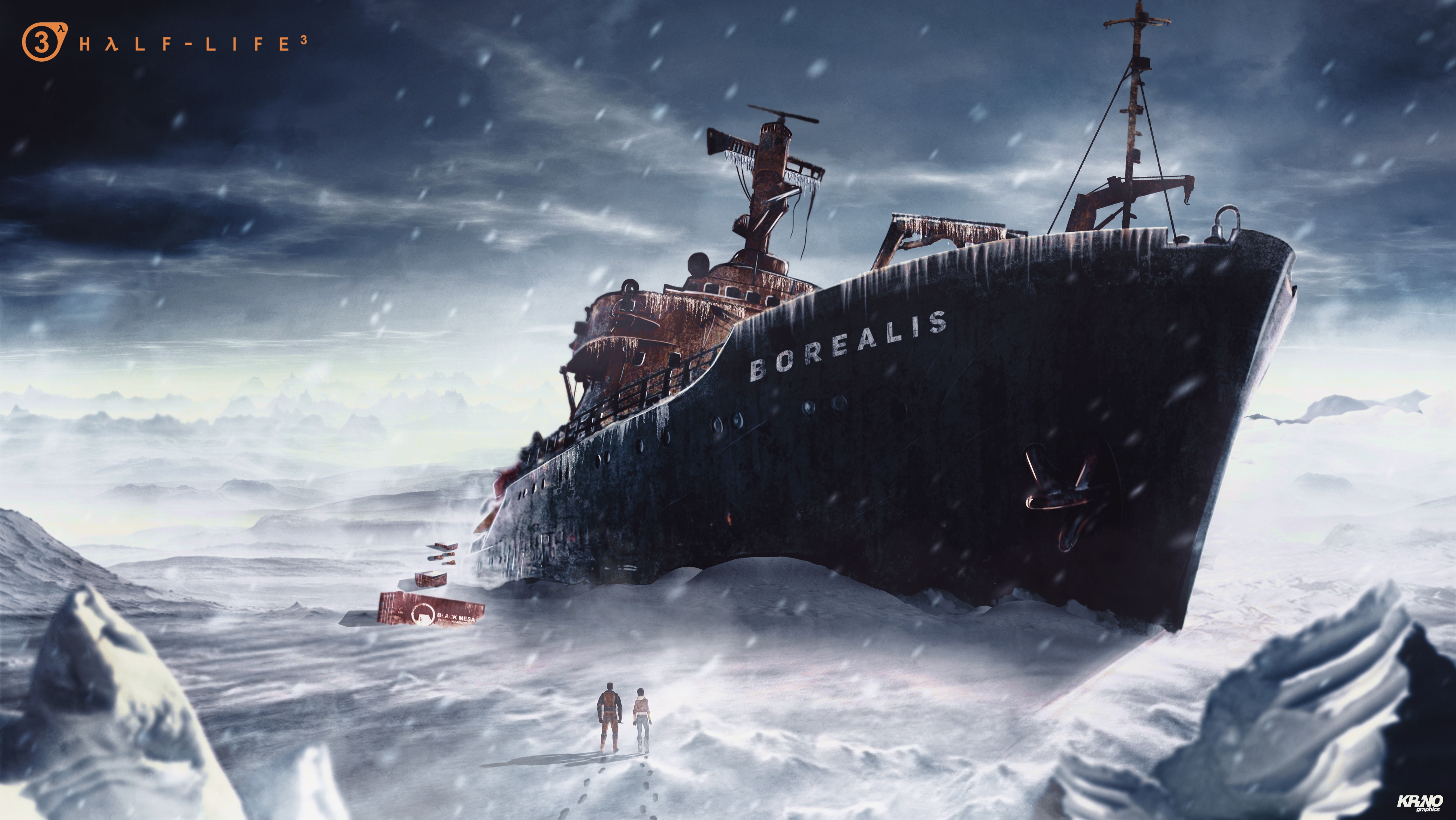 Download Wallpaper Boat, Ship, Half Life, Half Life, Valve, Borey.