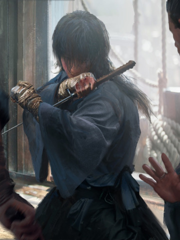 Download Wallpaper Katana, Japanese Clothing, Art, The Fight.