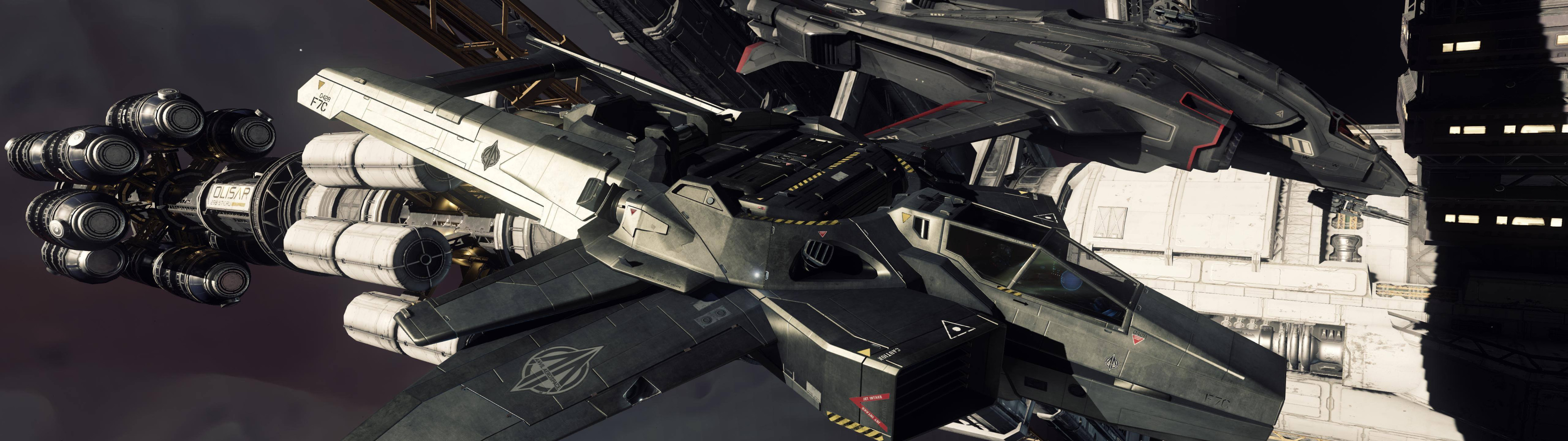 Download wallpaper space, station, starship, Hornet, Star Citizen ...