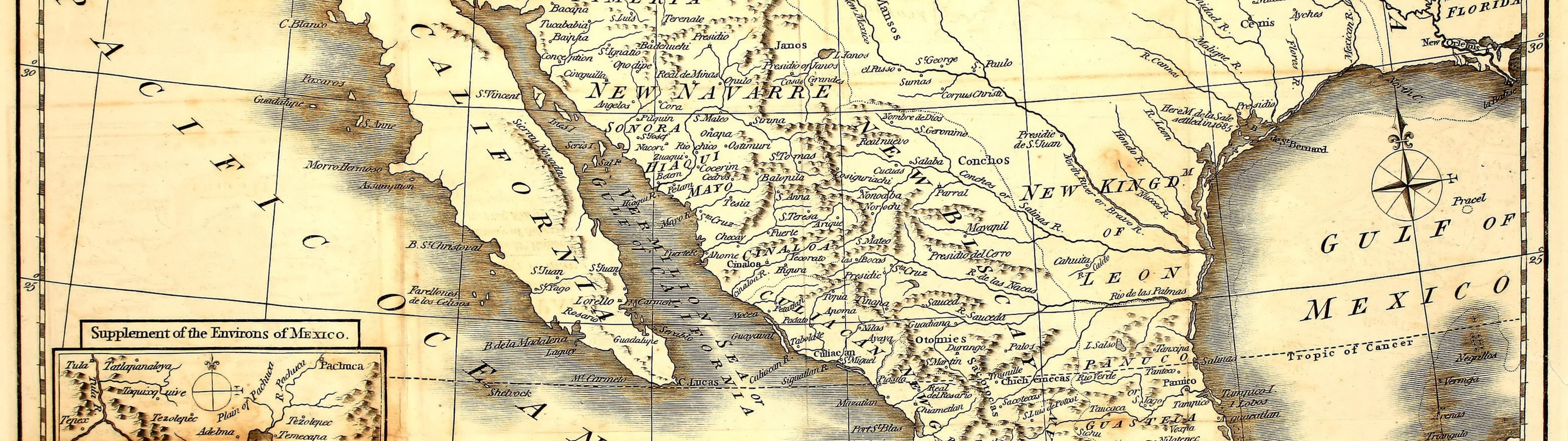 Download wallpaper Mexico, old, map, paper, section miscellanea in