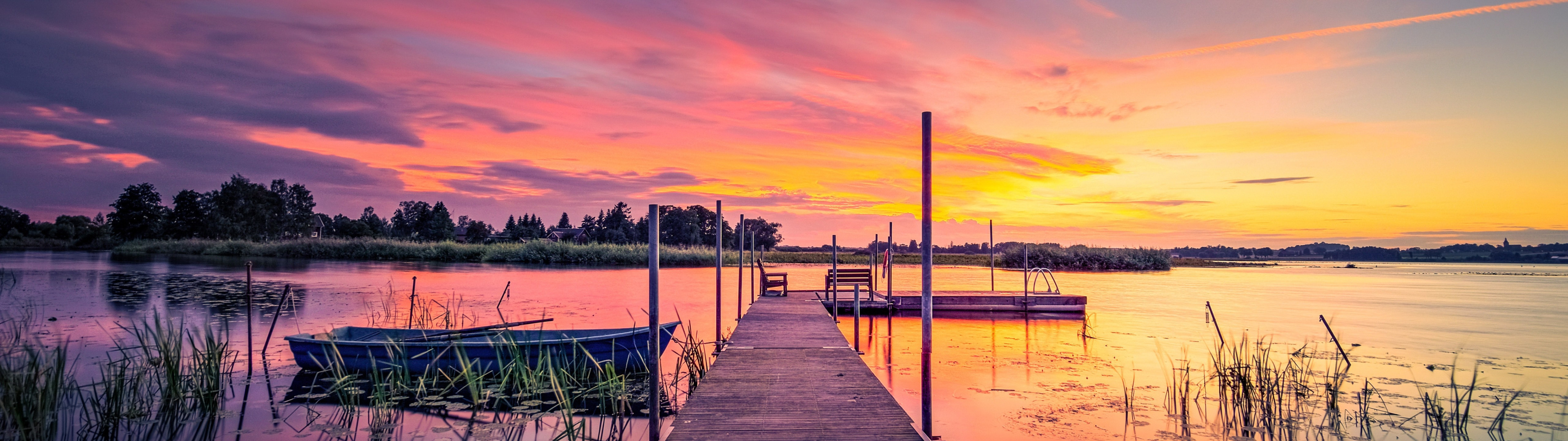 Download wallpaper Sunset, Boat, Summer, Sweden, Sweden, Sunset, Summer ...