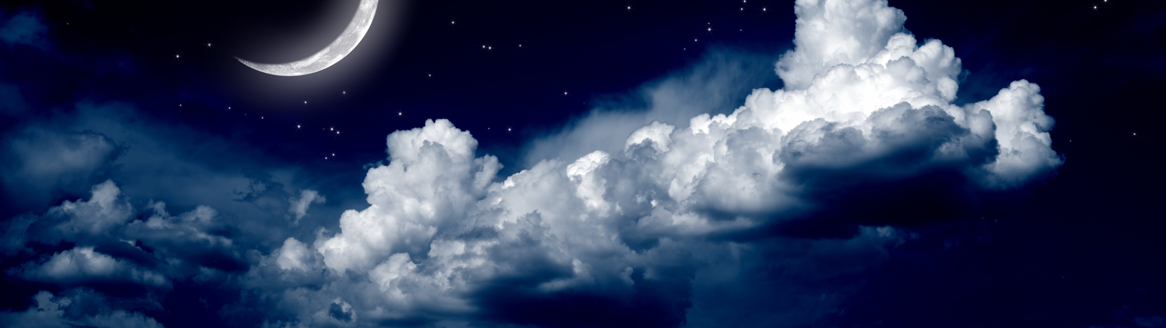Download wallpaper moon, night, clouds, stars, stunner, section ...