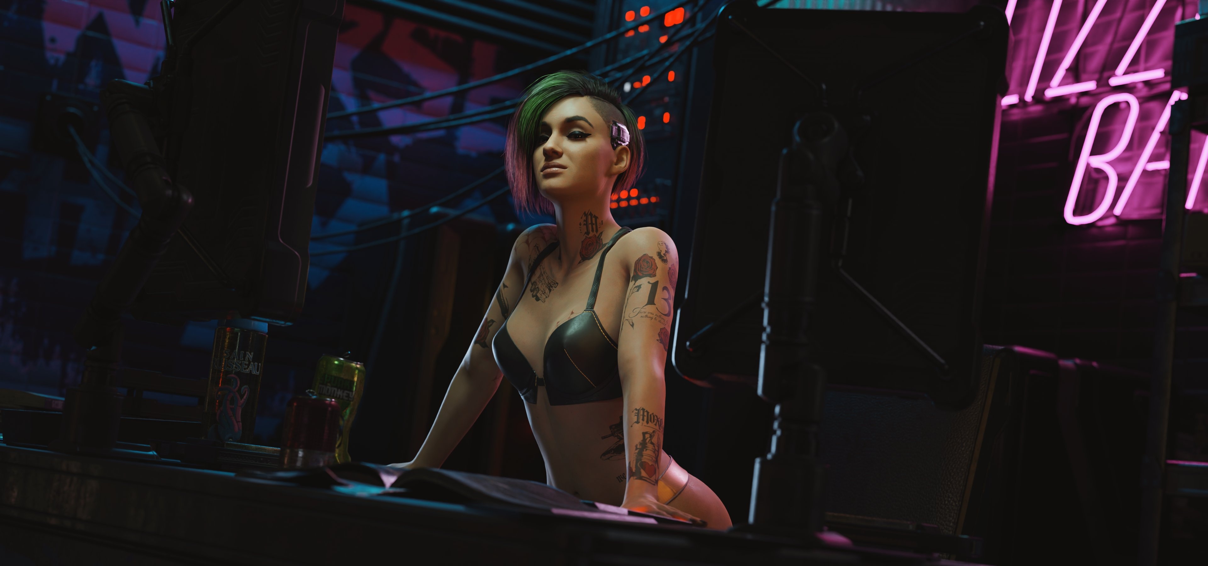 Download wallpaper cyberpunk, women, Cyberpunk 2077, Judy Alvarez, section  games in resolution 3840x1800