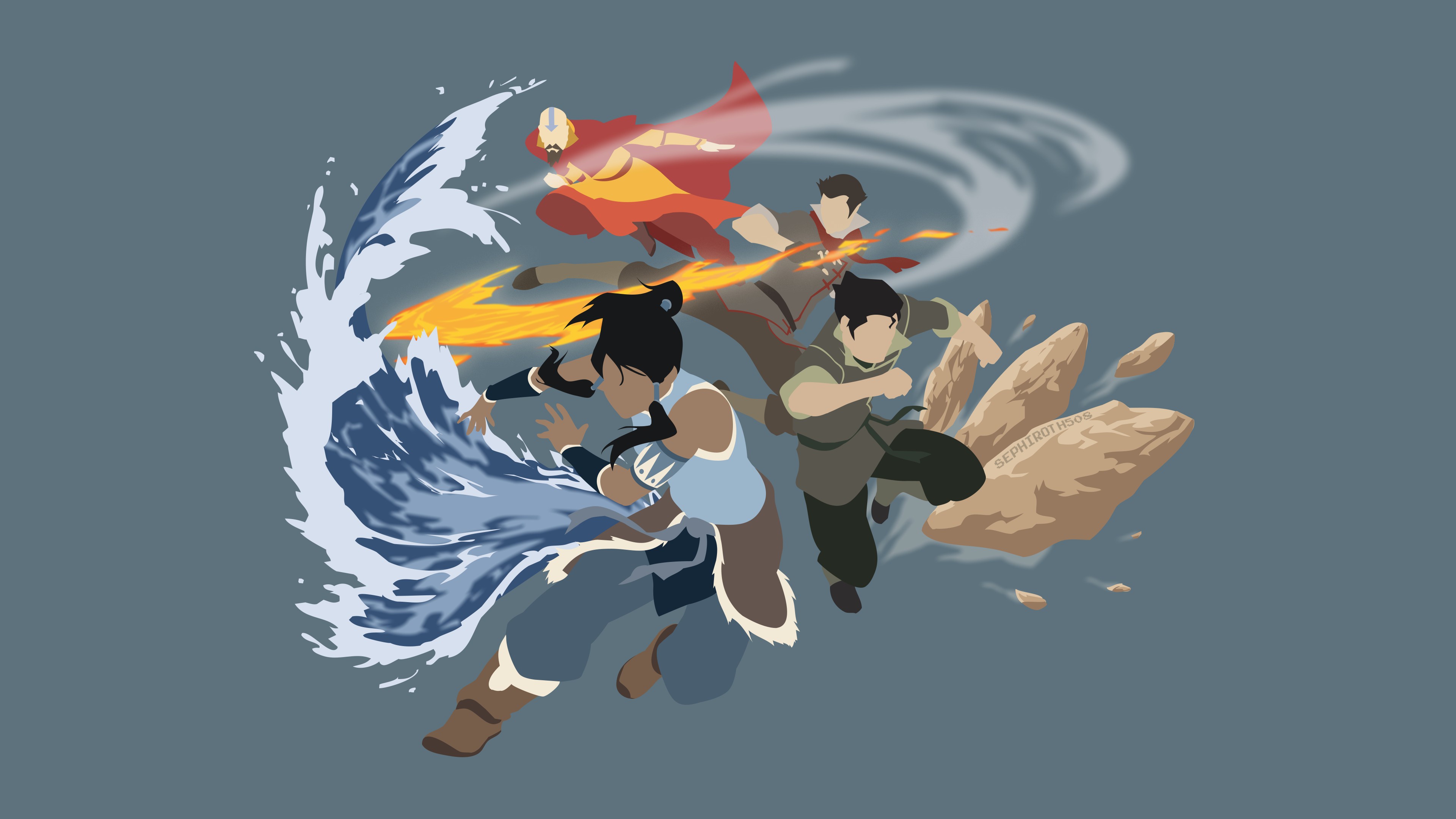 Wallpaper Avatar, anime, manga, japonese, Avatar: The Legend of Korra for  mobile and desktop, section минимализм, resolution 3840x2160 - download