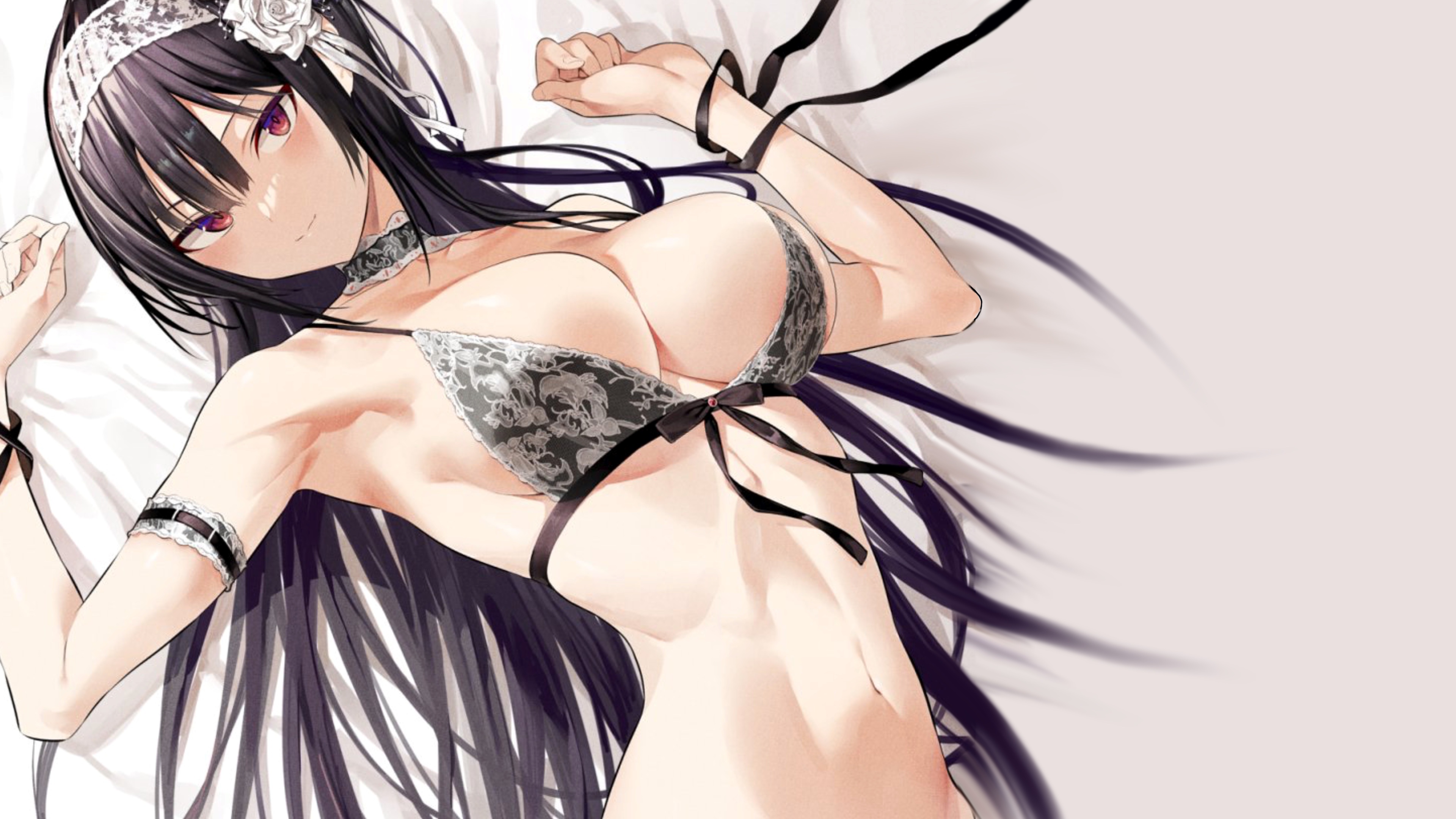 Wallpaper girl, hot, sexy, boobs, anime, pretty, breasts, babe for mobile  and desktop, section сэйнэн, resolution 3840x2160 - download