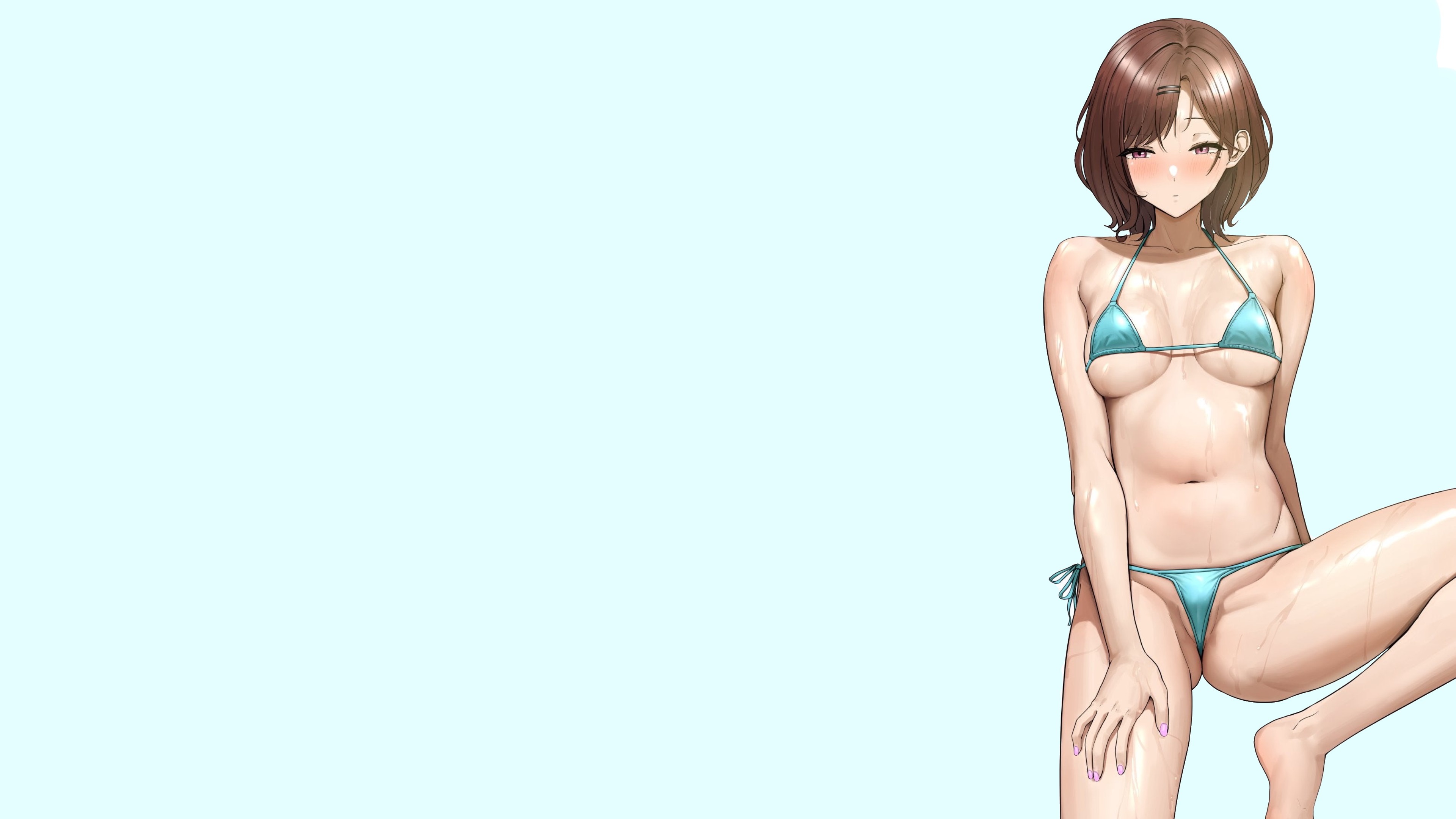 Wallpaper girl, sexy, Bikini, pretty, spread, shirt hair for mobile and  desktop, section сэйнэн, resolution 3840x2160 - download