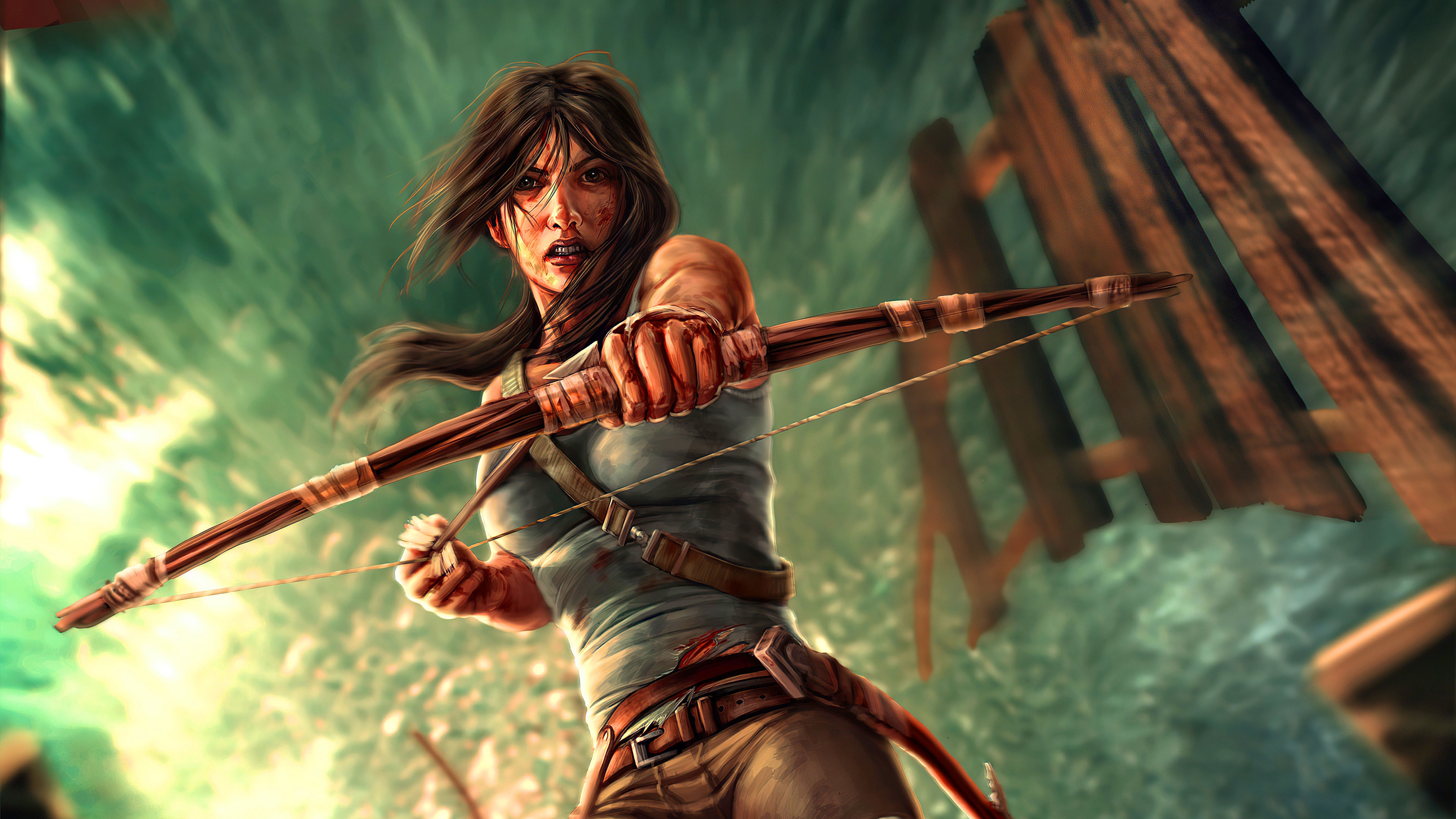 Wallpaper Bow, Tomb Raider, Lara Croft, Art, Lara Croft, Arrow, Video Game, Tomb  Raider for mobile and desktop, section игры, resolution 3840x2160 - download